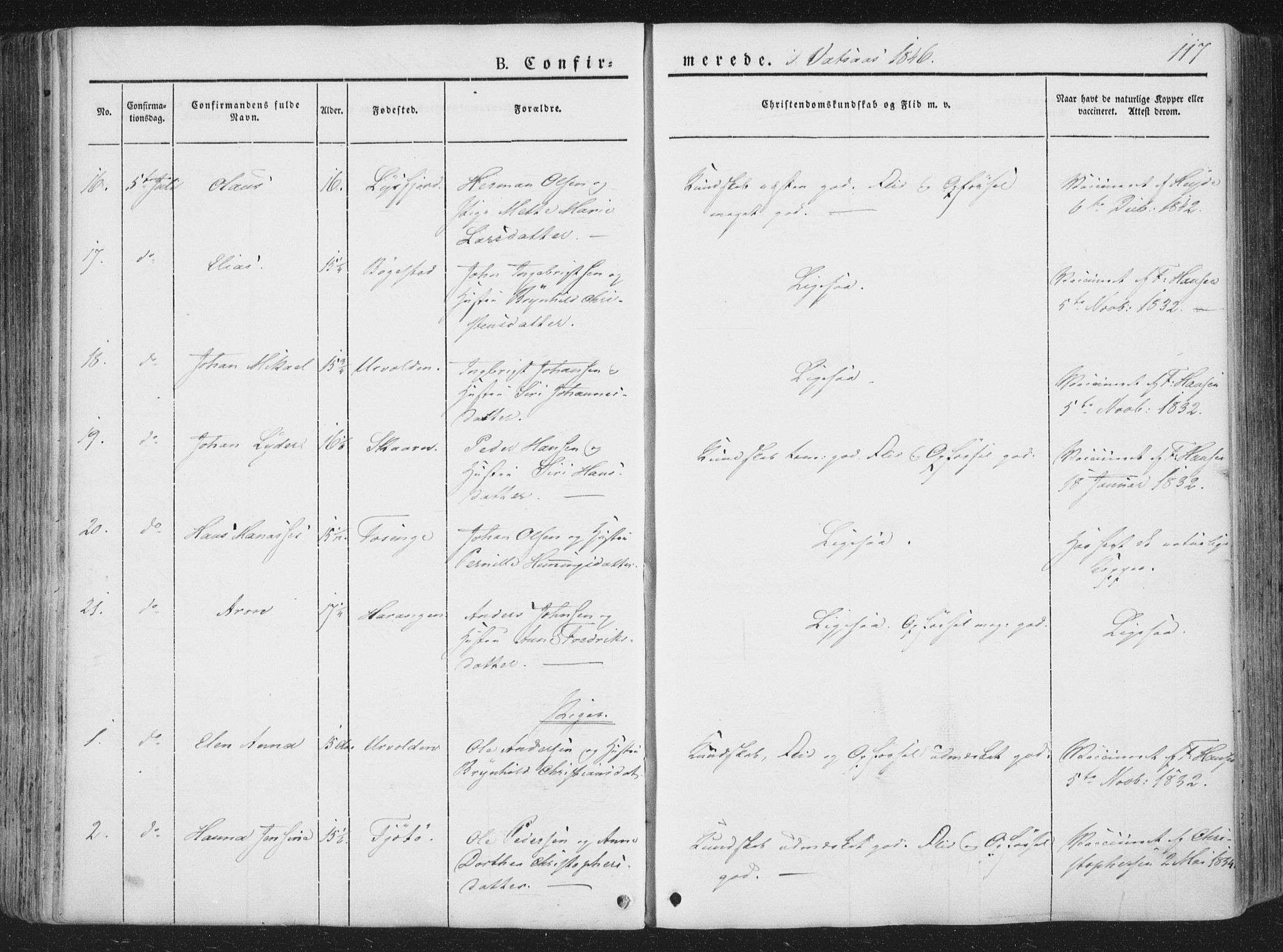 Ministerialprotokoller, klokkerbøker og fødselsregistre - Nordland, AV/SAT-A-1459/810/L0144: Parish register (official) no. 810A07 /1, 1841-1862, p. 117