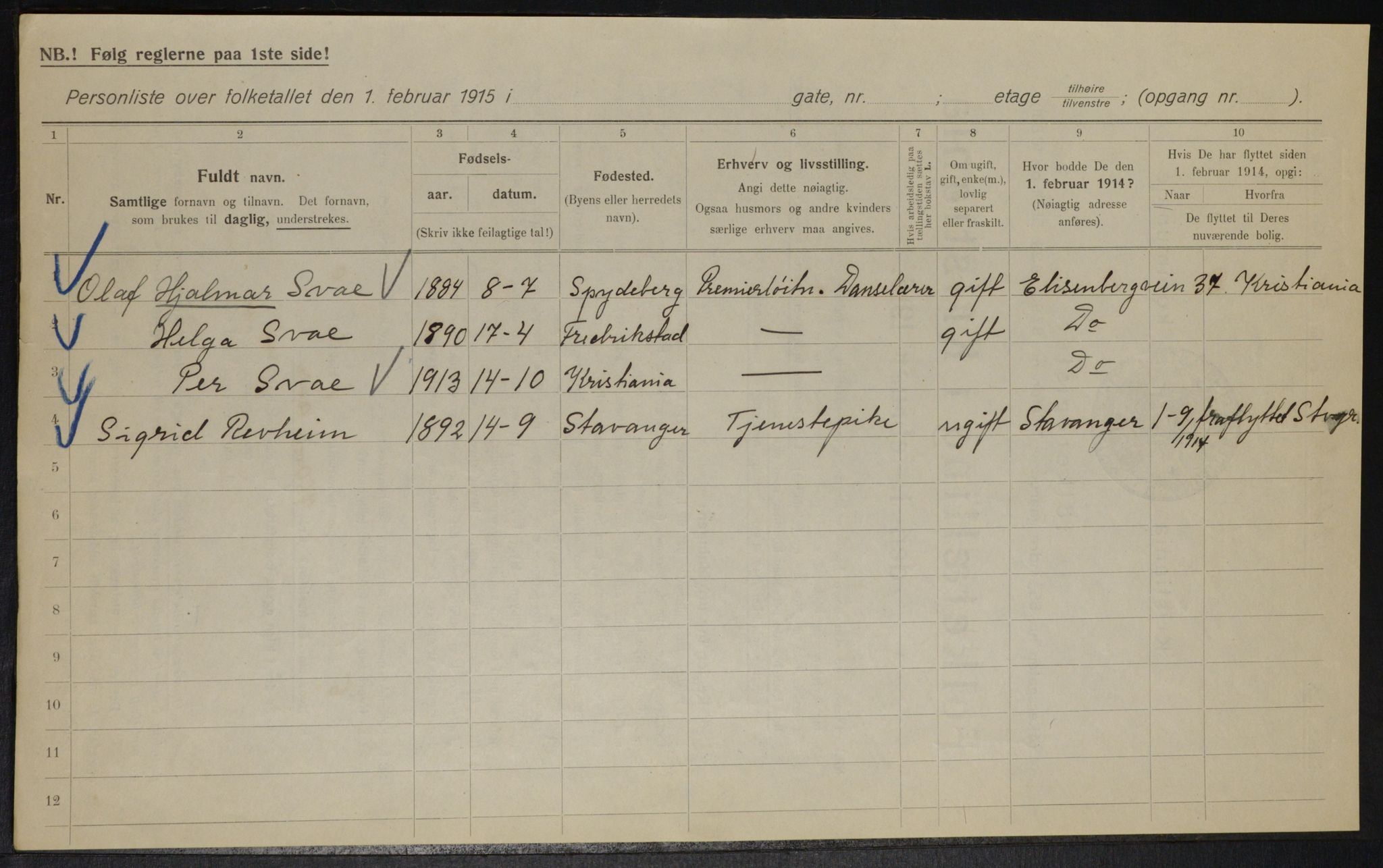 OBA, Municipal Census 1915 for Kristiania, 1915, p. 20424