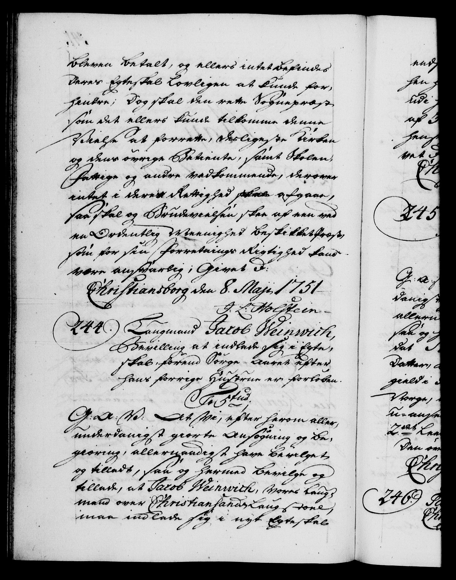 Danske Kanselli 1572-1799, AV/RA-EA-3023/F/Fc/Fca/Fcaa/L0037: Norske registre, 1751-1752, p. 141b