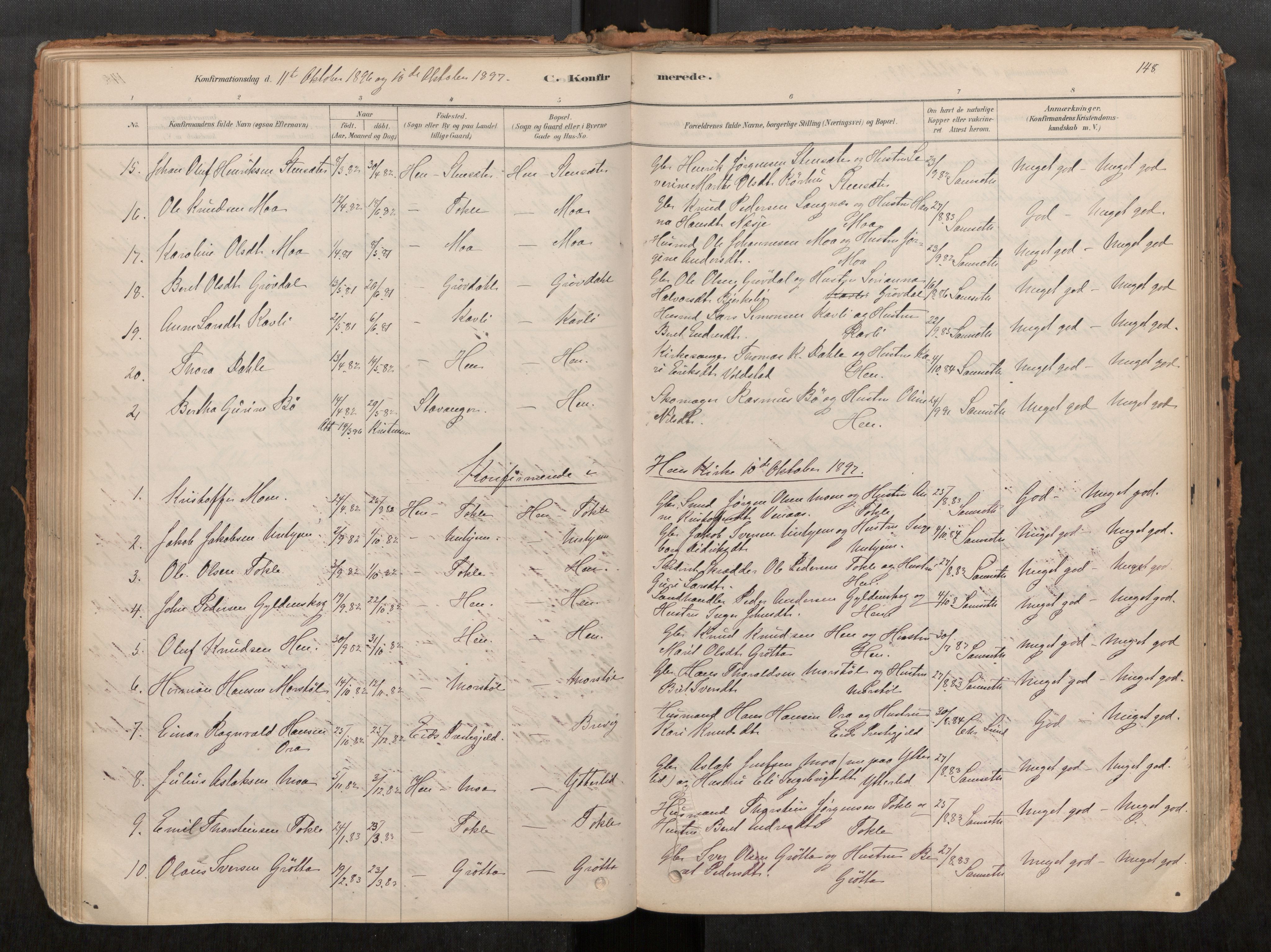 Ministerialprotokoller, klokkerbøker og fødselsregistre - Møre og Romsdal, SAT/A-1454/545/L0594: Parish register (official) no. 545A03, 1878-1920, p. 148
