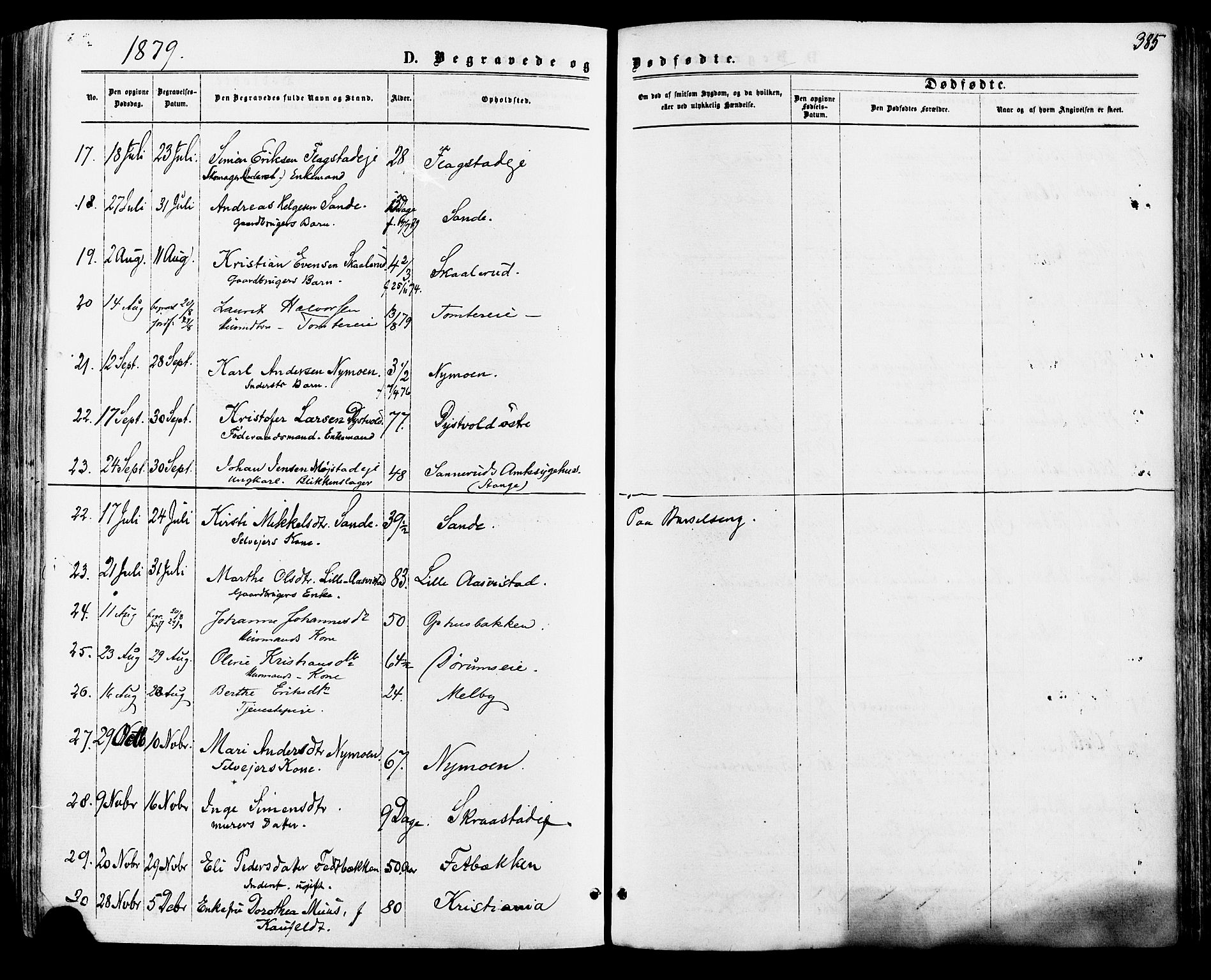 Vang prestekontor, Hedmark, AV/SAH-PREST-008/H/Ha/Haa/L0015: Parish register (official) no. 15, 1871-1885, p. 385