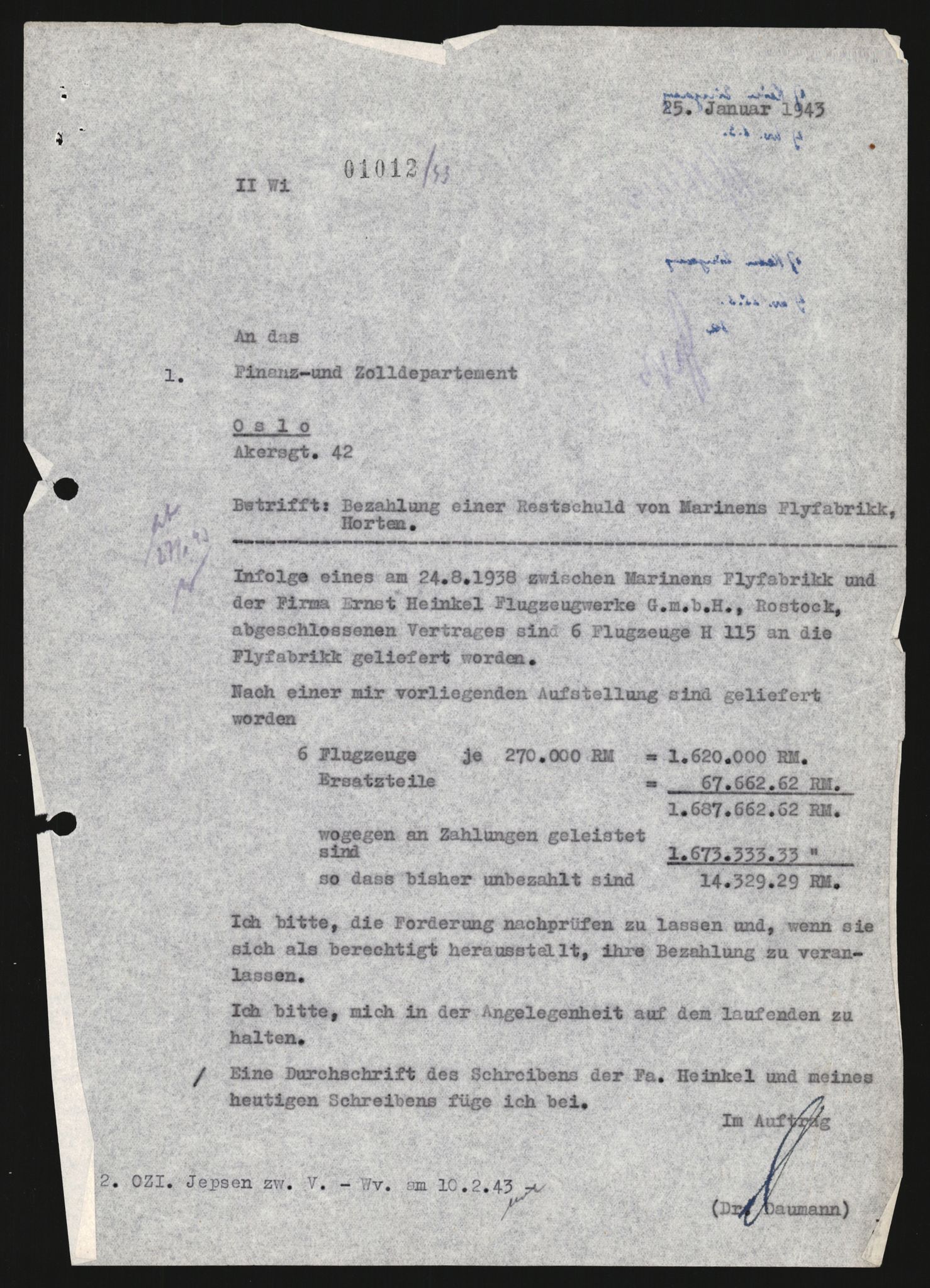 Forsvarets Overkommando. 2 kontor. Arkiv 11.4. Spredte tyske arkivsaker, AV/RA-RAFA-7031/D/Dar/Darb/L0003: Reichskommissariat - Hauptabteilung Vervaltung, 1940-1945, p. 1775