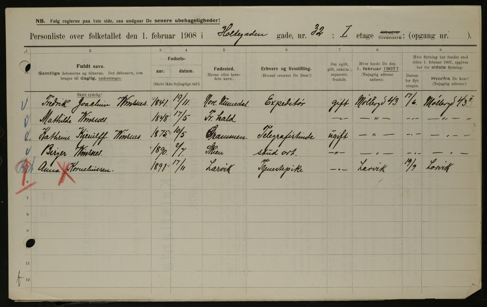 OBA, Municipal Census 1908 for Kristiania, 1908, p. 37225