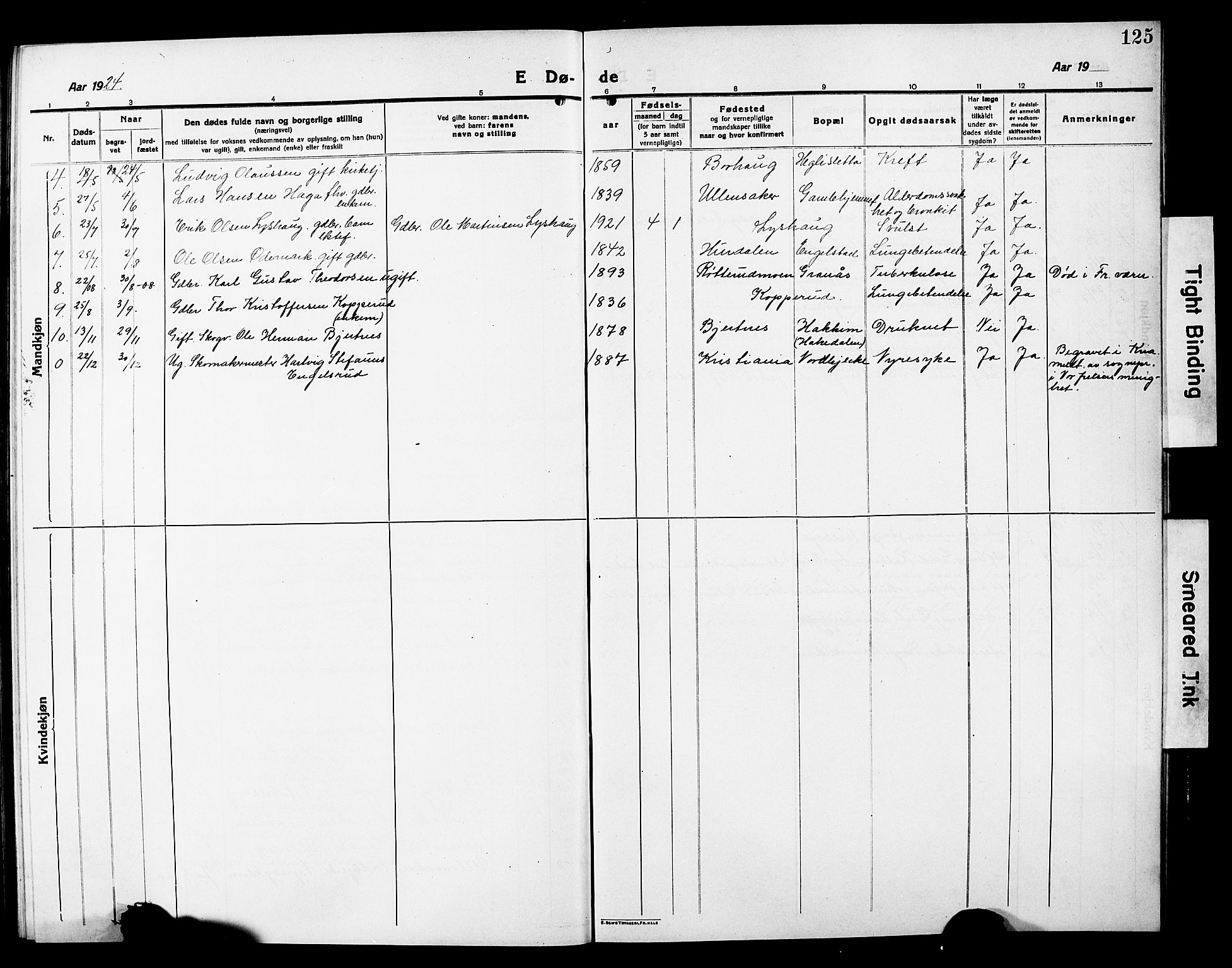 Nannestad prestekontor Kirkebøker, AV/SAO-A-10414a/G/Ga/L0003: Parish register (copy) no. I 3, 1914-1929, p. 125