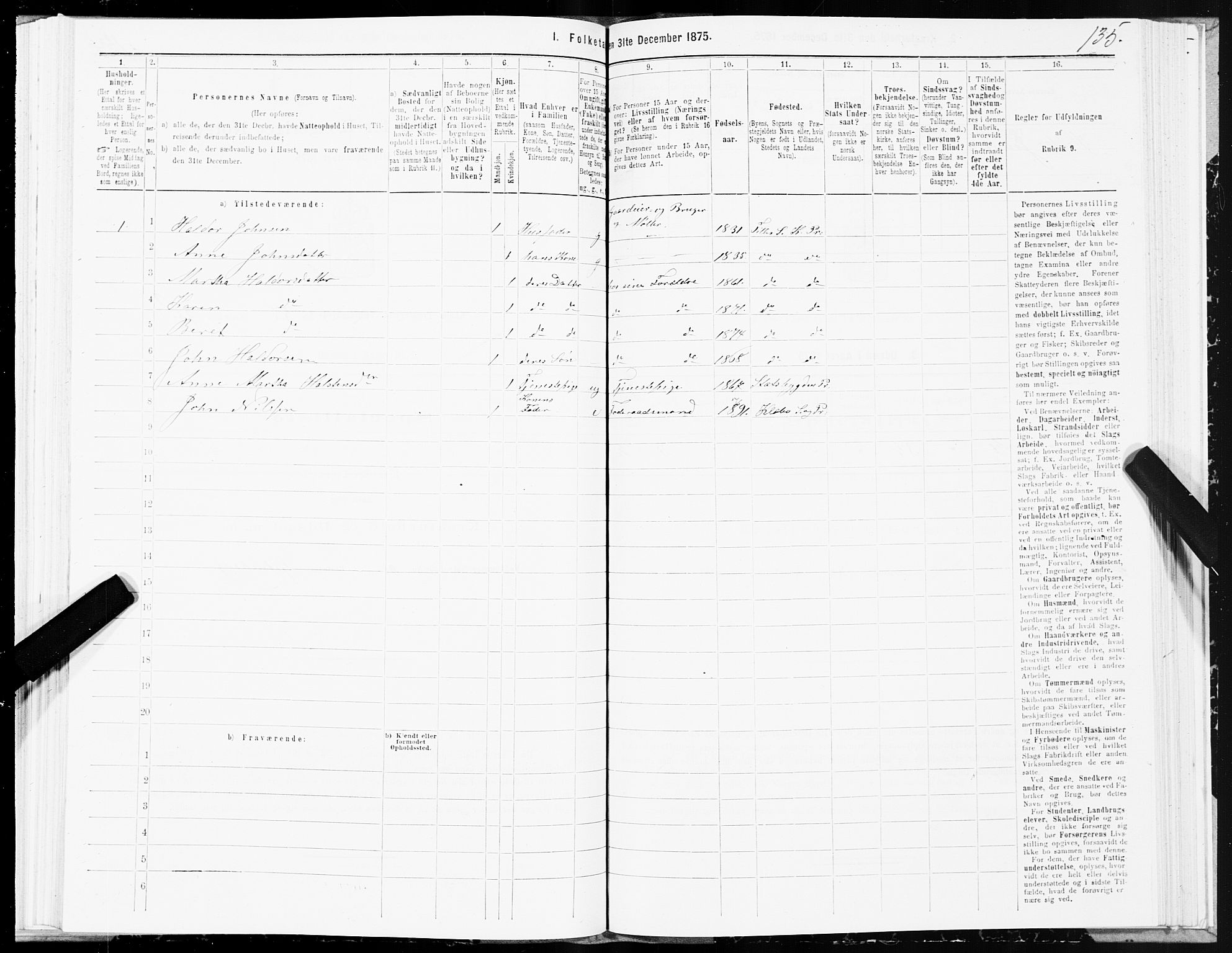 SAT, 1875 census for 1662P Klæbu, 1875, p. 2135