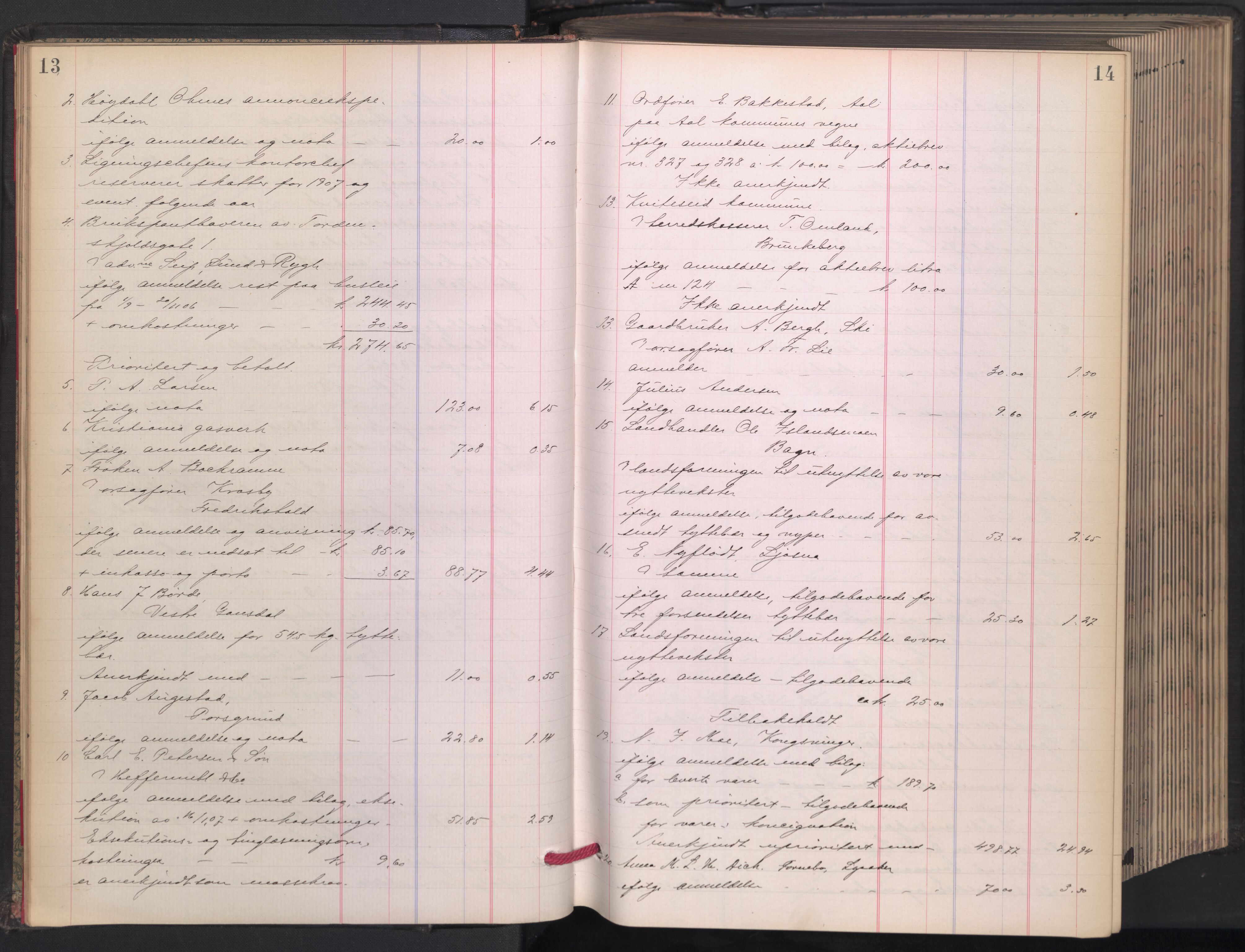 Oslo skifterett, AV/SAO-A-10383/H/Hd/Hdb/L0008: Skifteutlodningsprotokoll, 1909-1911, p. 13-14