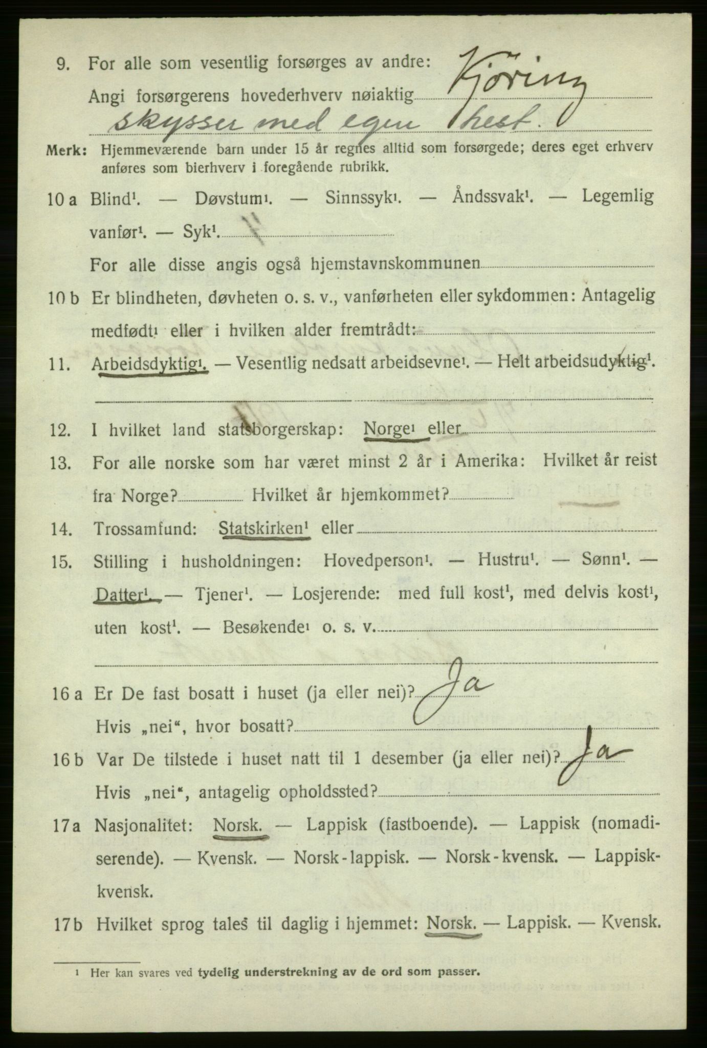SATØ, 1920 census for Talvik, 1920, p. 3301