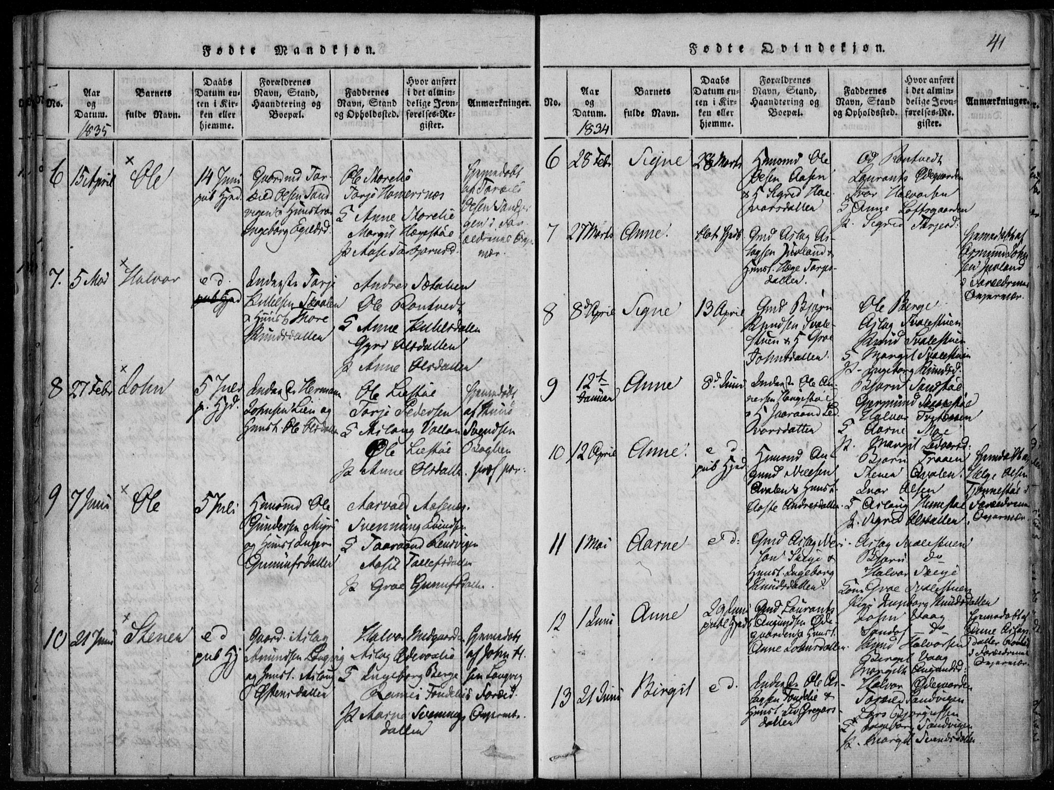 Rauland kirkebøker, SAKO/A-292/F/Fa/L0001: Parish register (official) no. 1, 1814-1859, p. 41