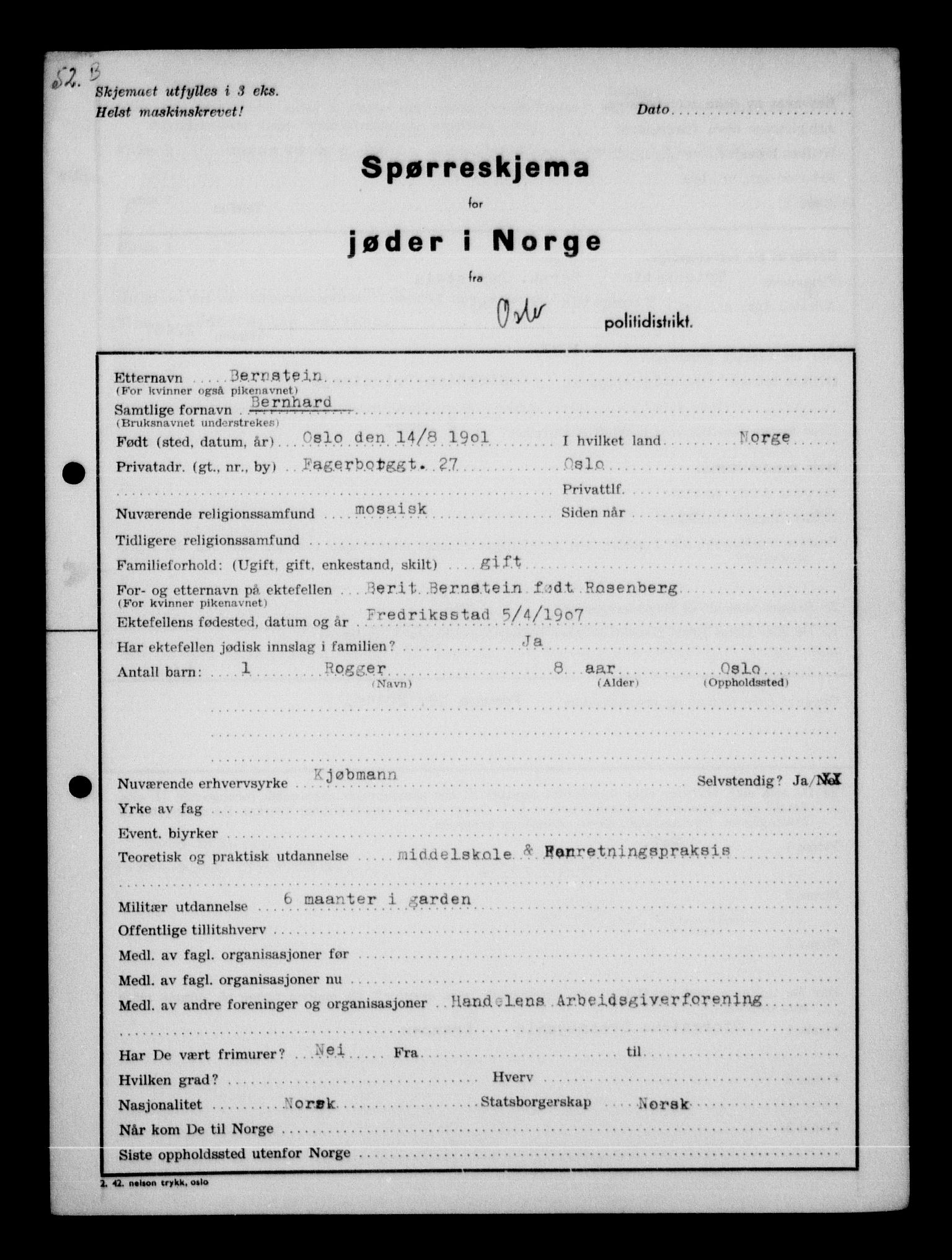 Statspolitiet - Hovedkontoret / Osloavdelingen, AV/RA-S-1329/G/Ga/L0009: Spørreskjema for jøder i Norge, Oslo Alexander-Gutman, 1942, p. 158