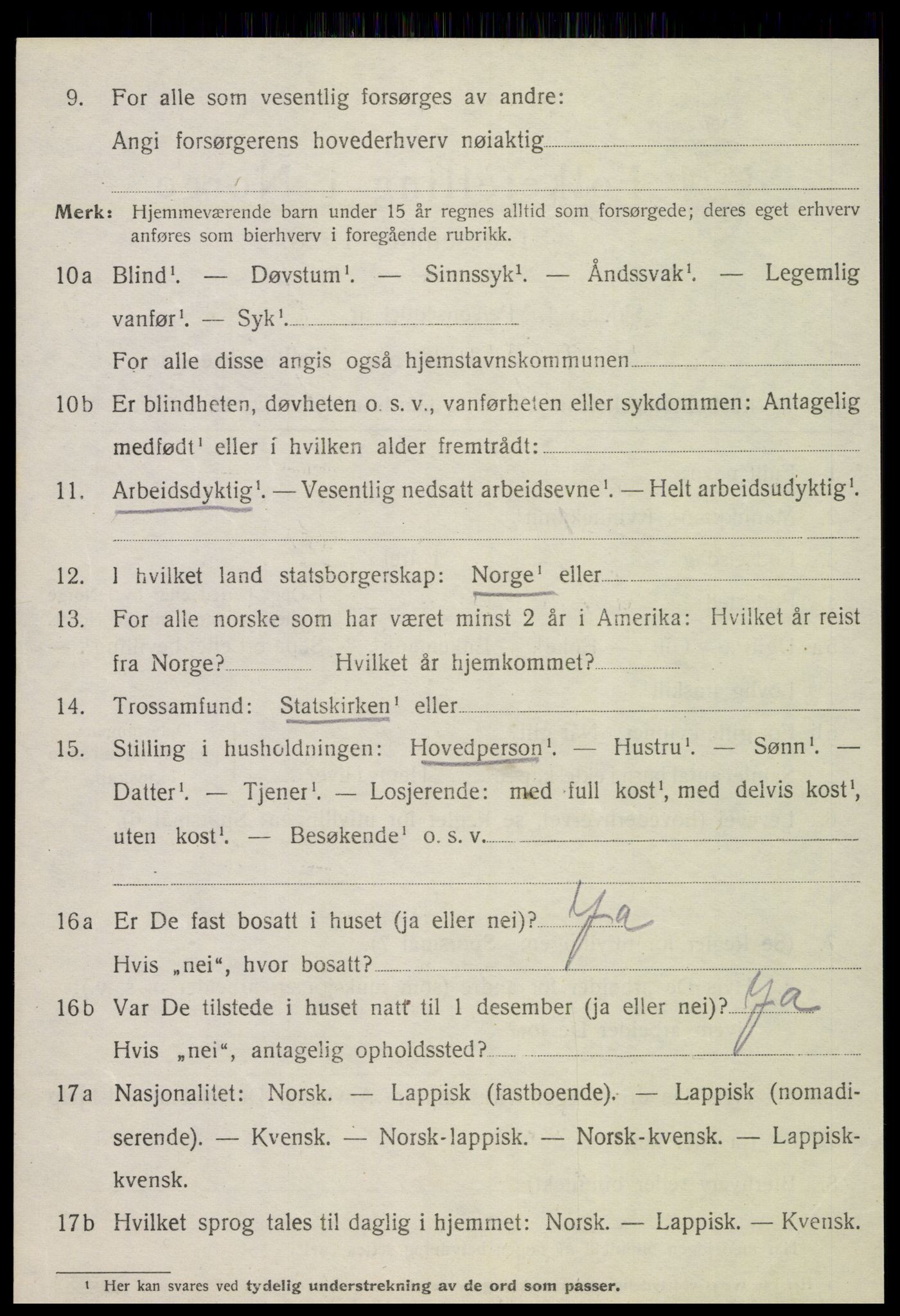 SAT, 1920 census for Ytterøy, 1920, p. 342