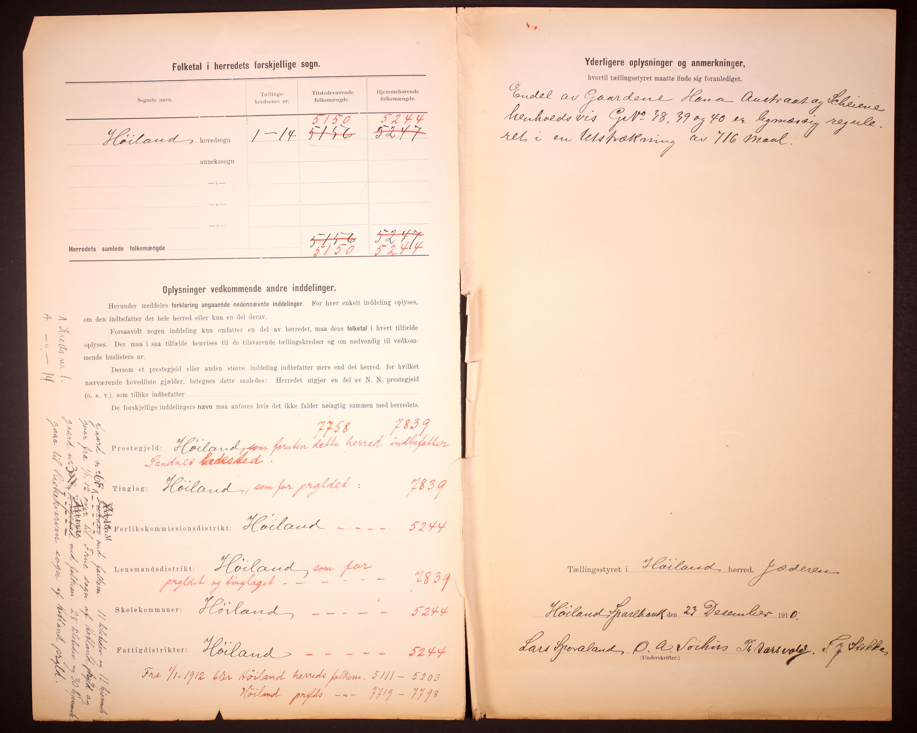 RA, 1910 census for Høyland, 1910, p. 3