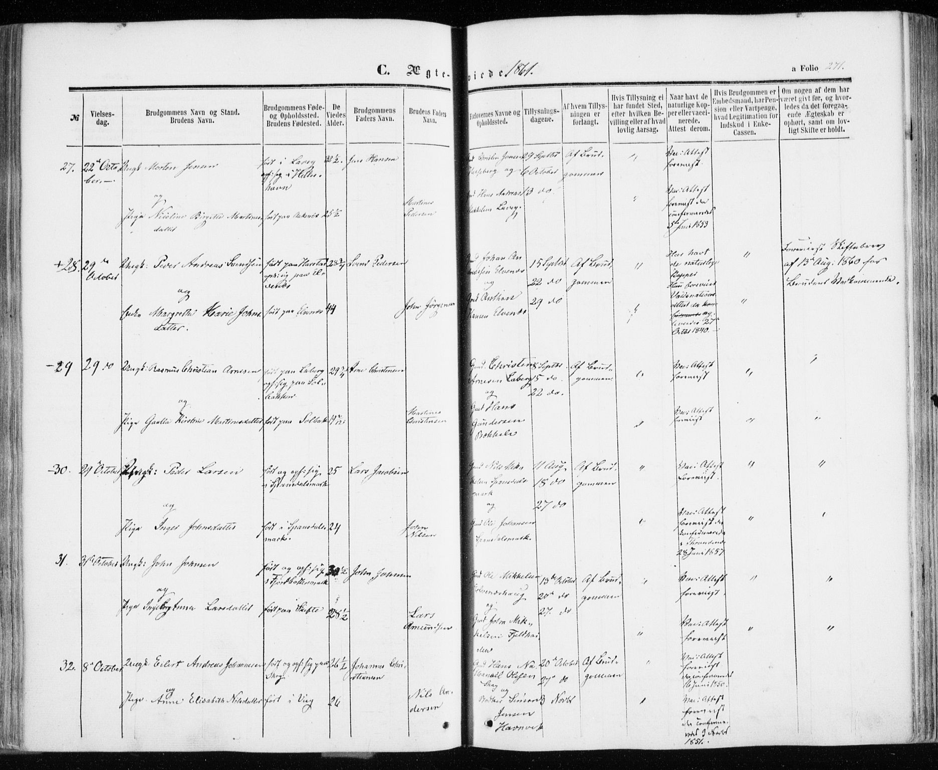 Ibestad sokneprestembete, SATØ/S-0077/H/Ha/Haa/L0009kirke: Parish register (official) no. 9, 1859-1868, p. 271