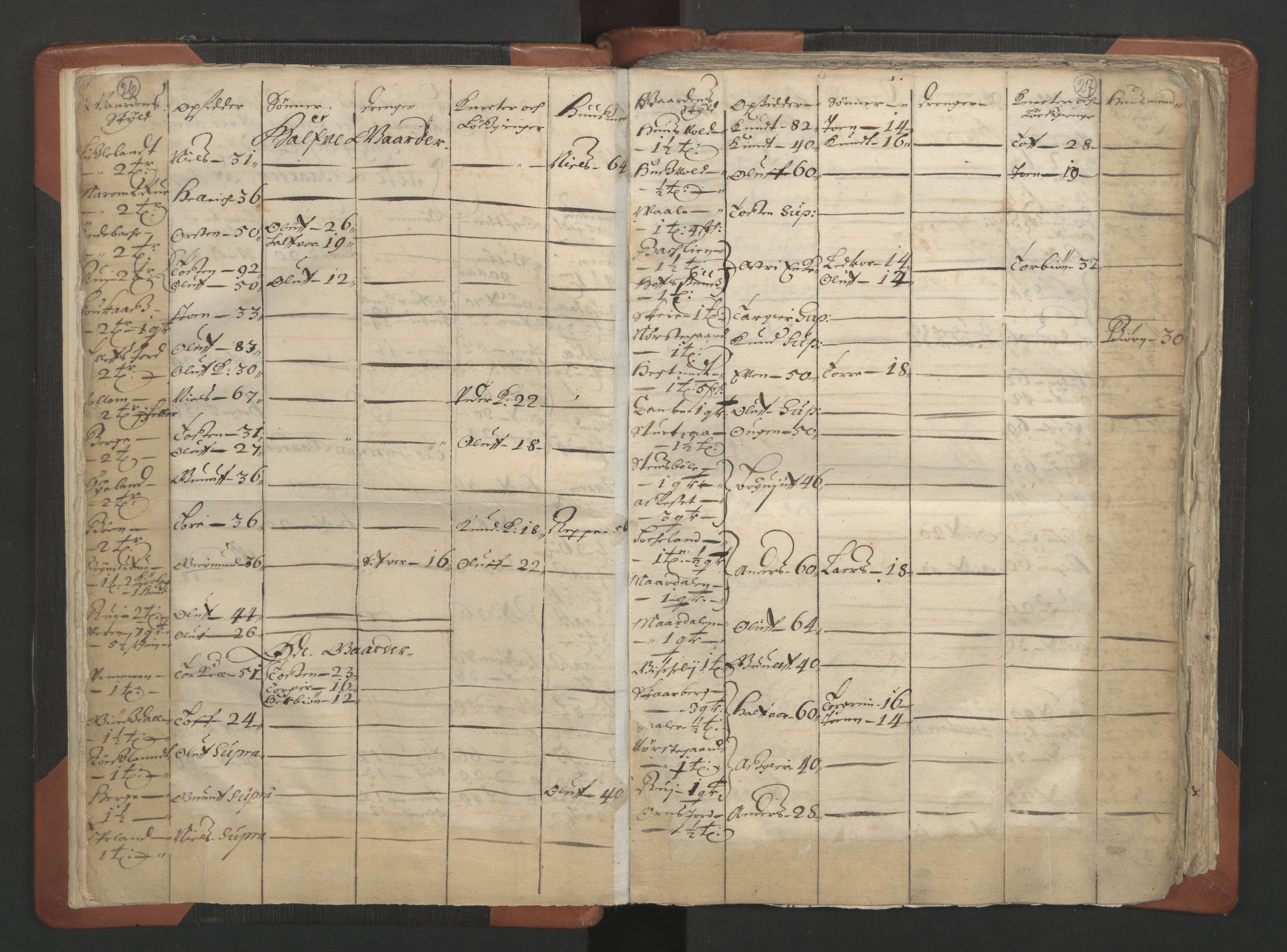 RA, Vicar's Census 1664-1666, no. 12: Øvre Telemark deanery, Nedre Telemark deanery and Bamble deanery, 1664-1666, p. 26-27