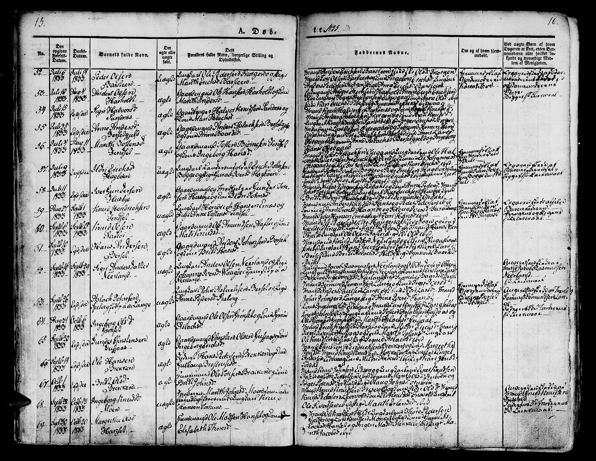 Ministerialprotokoller, klokkerbøker og fødselsregistre - Møre og Romsdal, AV/SAT-A-1454/551/L0624: Parish register (official) no. 551A04, 1831-1845, p. 15-16