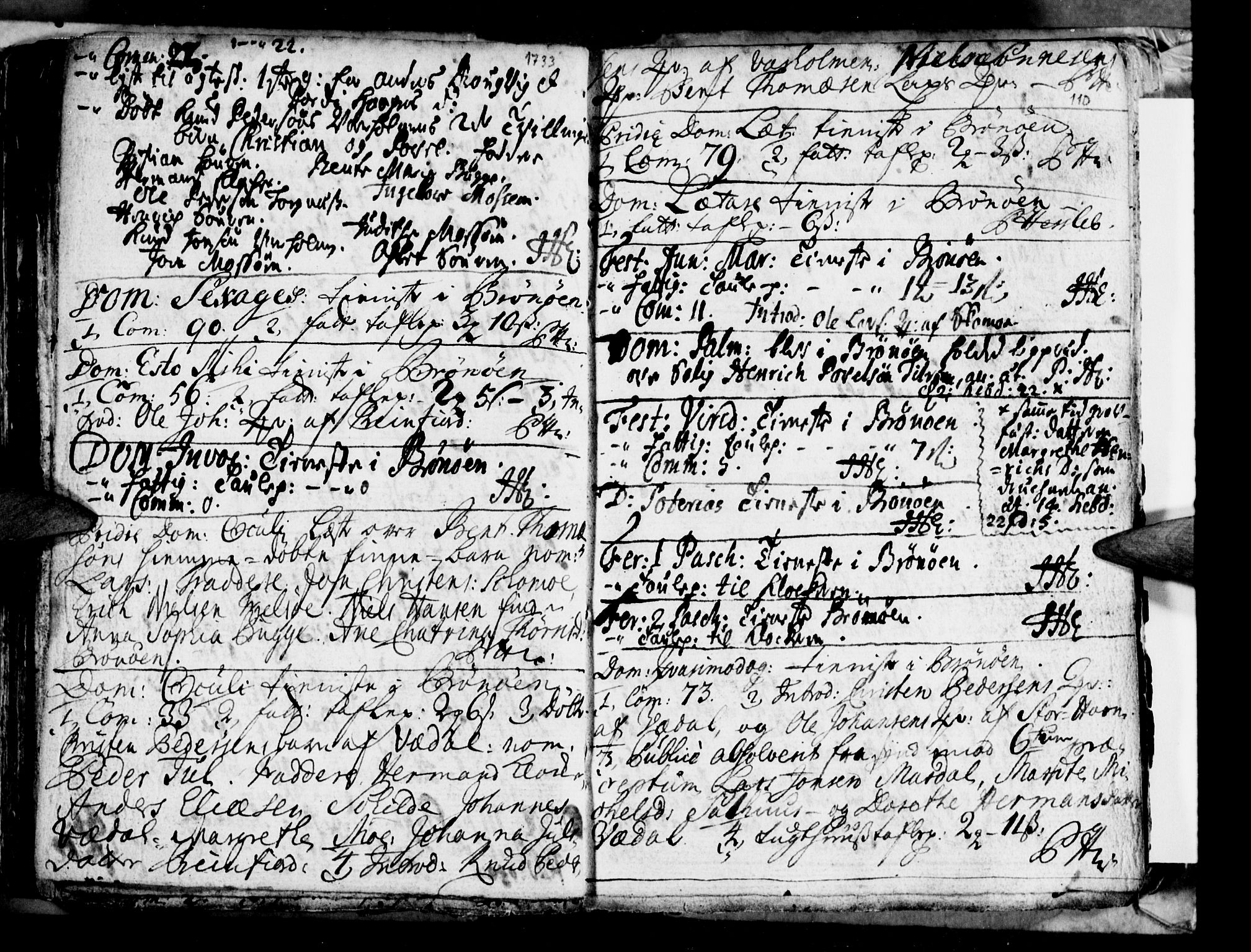 Ministerialprotokoller, klokkerbøker og fødselsregistre - Nordland, SAT/A-1459/813/L0194: Parish register (official) no. 813A04, 1719-1758, p. 110