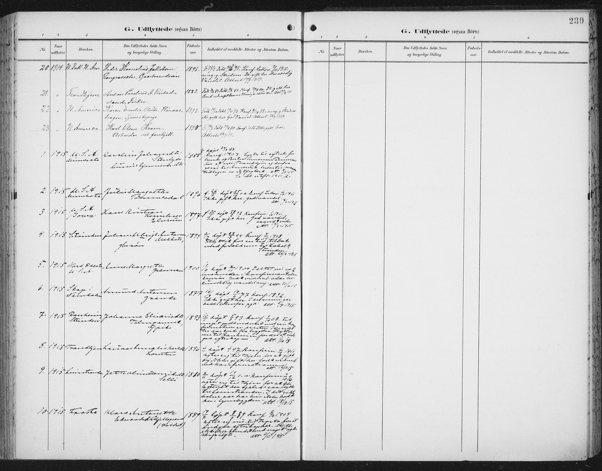 Ministerialprotokoller, klokkerbøker og fødselsregistre - Nord-Trøndelag, SAT/A-1458/701/L0011: Parish register (official) no. 701A11, 1899-1915, p. 239