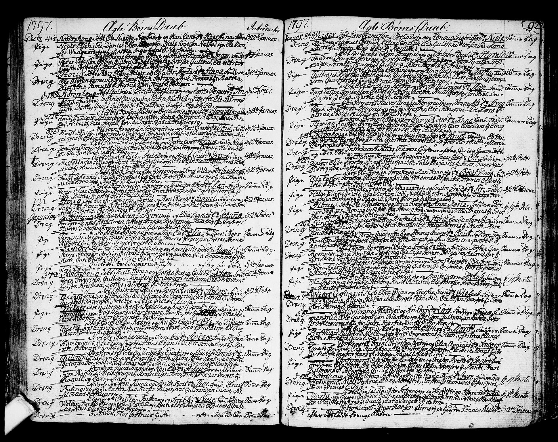 Norderhov kirkebøker, SAKO/A-237/F/Fa/L0006: Parish register (official) no. 6, 1789-1811, p. 92