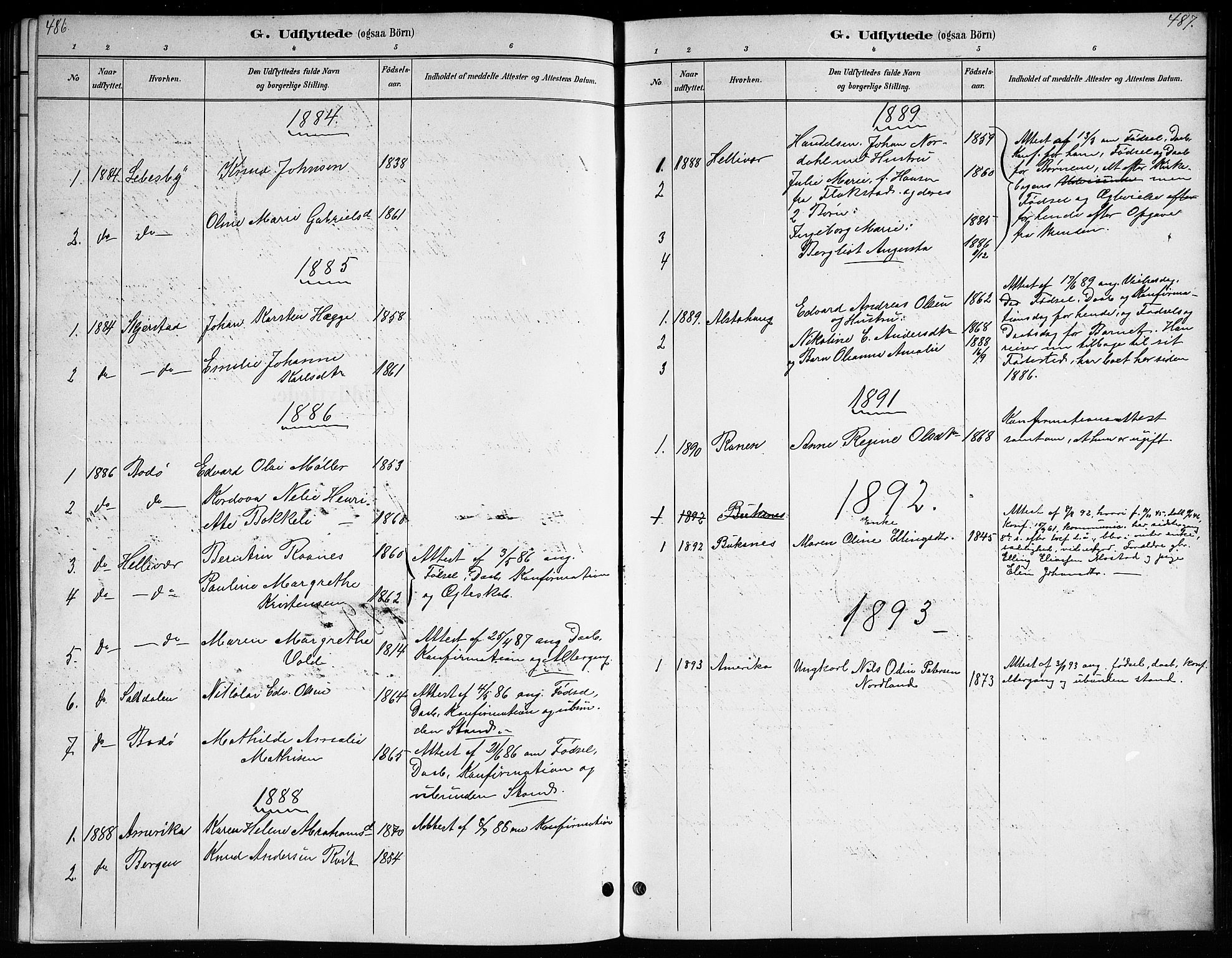 Ministerialprotokoller, klokkerbøker og fødselsregistre - Nordland, AV/SAT-A-1459/807/L0123: Parish register (copy) no. 807C01, 1884-1910, p. 486-487