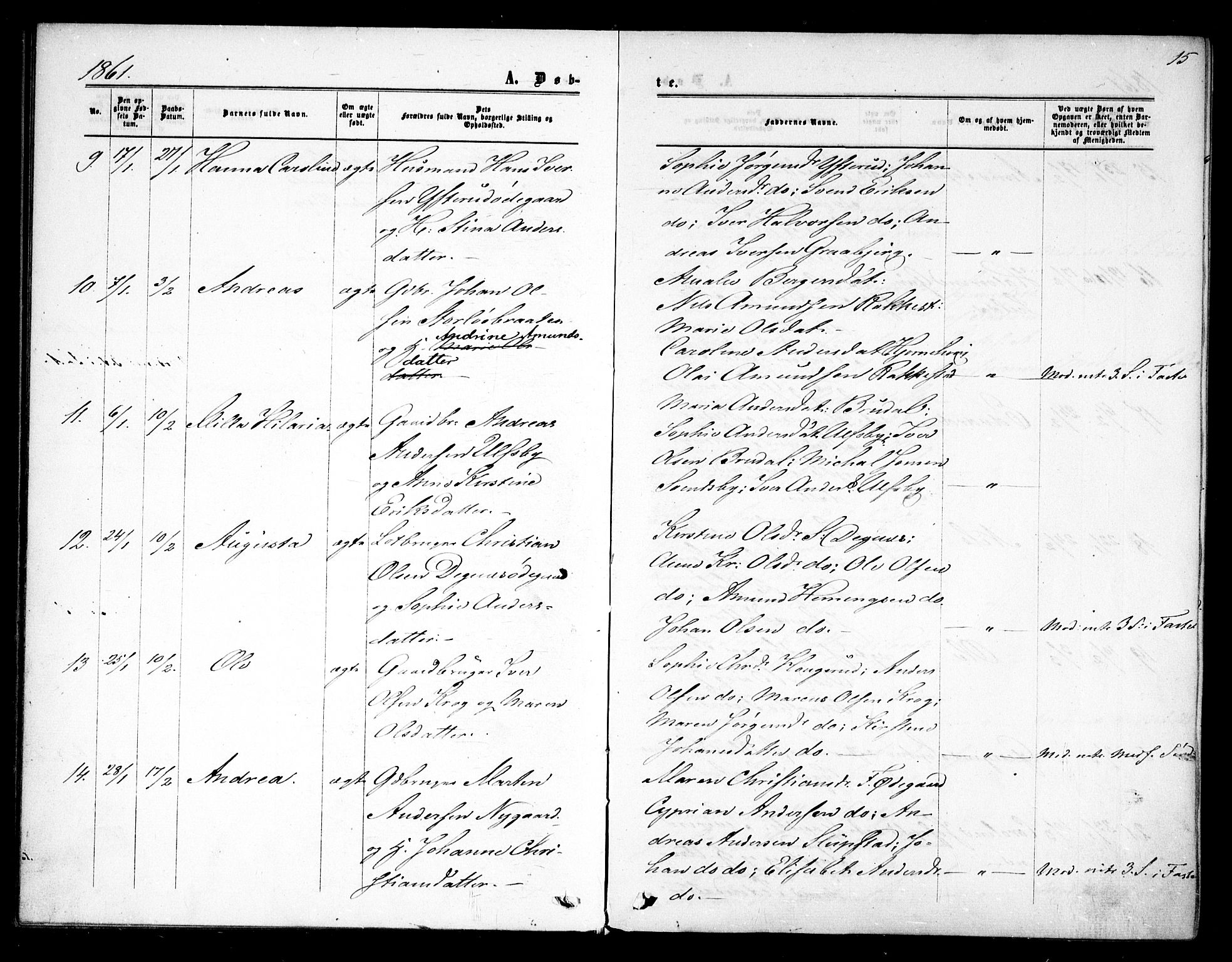 Rødenes prestekontor Kirkebøker, AV/SAO-A-2005/F/Fa/L0007: Parish register (official) no. I 7, 1860-1869, p. 15