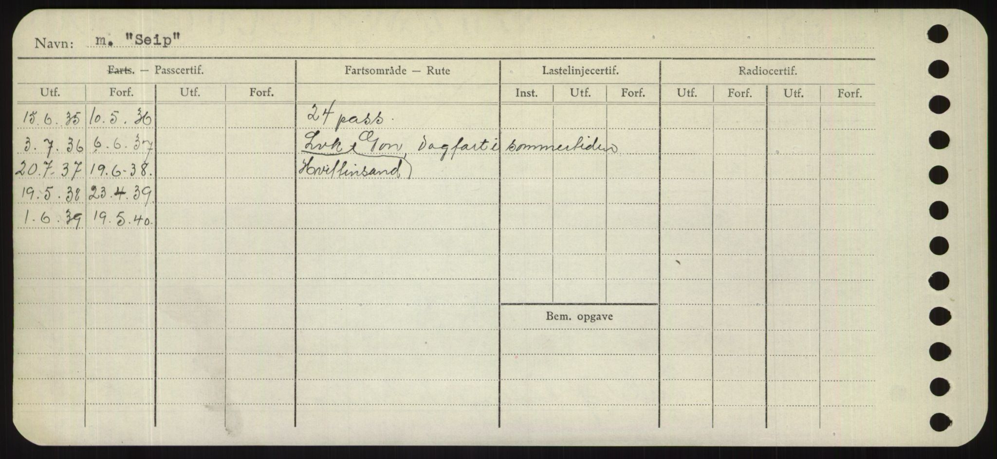 Sjøfartsdirektoratet med forløpere, Skipsmålingen, RA/S-1627/H/Hd/L0032: Fartøy, San-Seve, p. 412