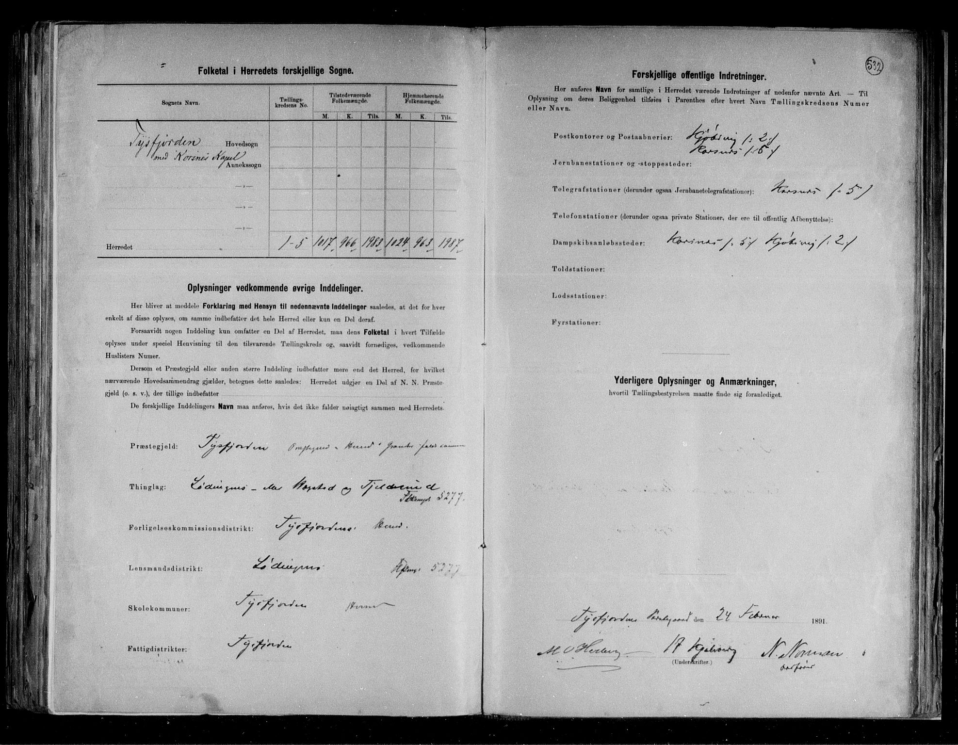 RA, 1891 census for 1850 Tysfjord, 1891, p. 3