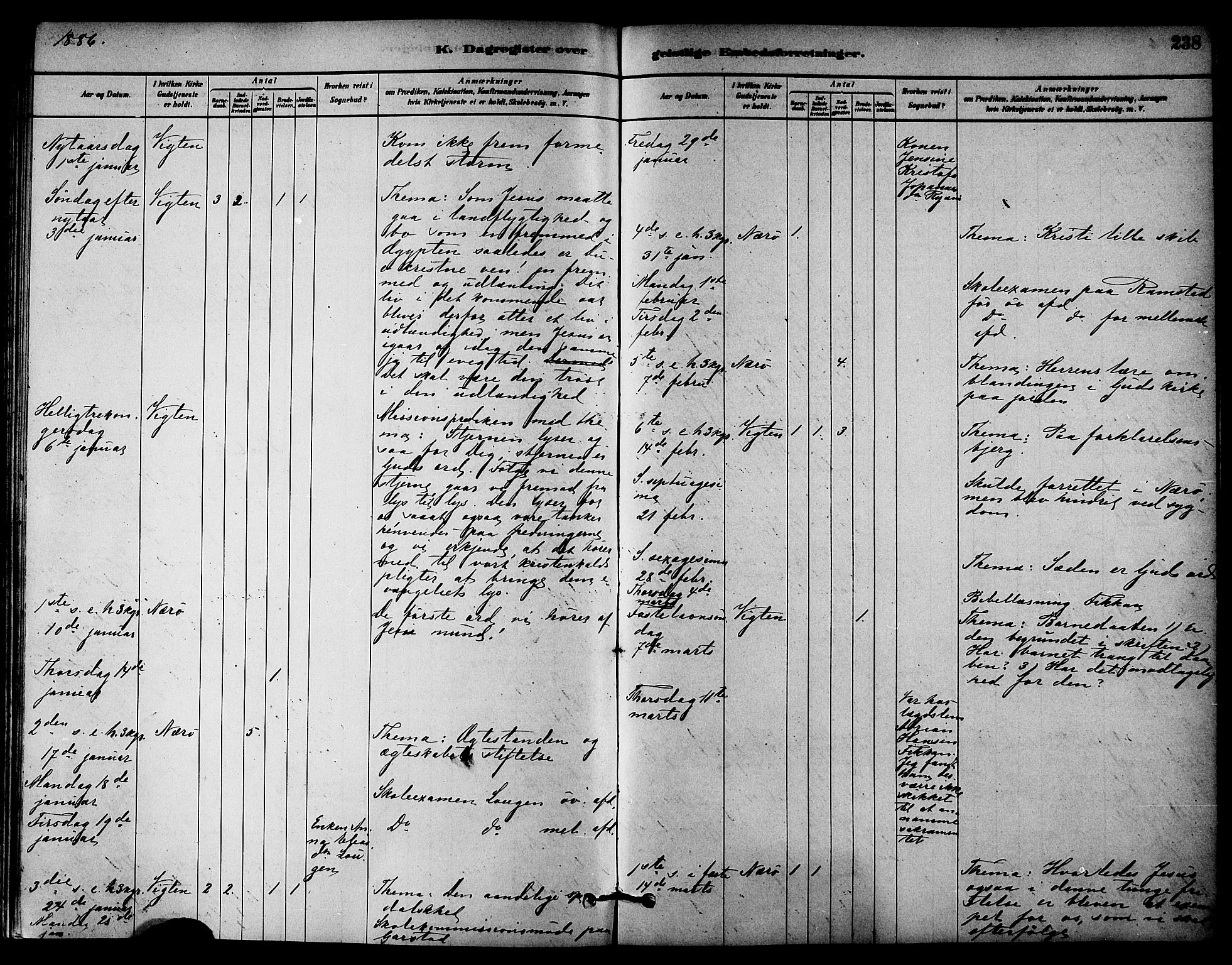 Ministerialprotokoller, klokkerbøker og fødselsregistre - Nord-Trøndelag, AV/SAT-A-1458/784/L0672: Parish register (official) no. 784A07, 1880-1887, p. 238