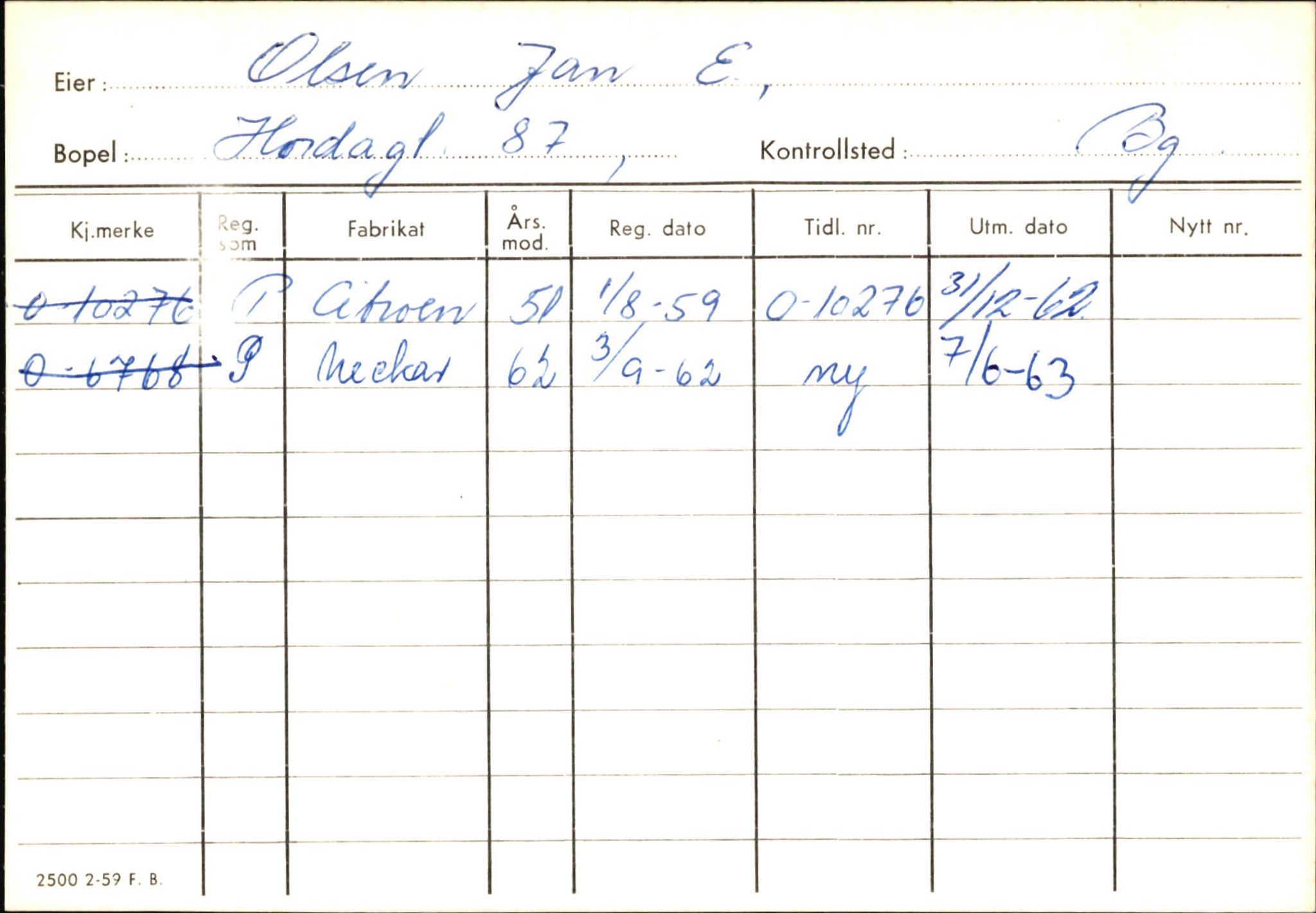 Statens vegvesen, Hordaland vegkontor, AV/SAB-A-5201/2/Hb/L0027: O-eierkort O-P, 1920-1971, p. 23