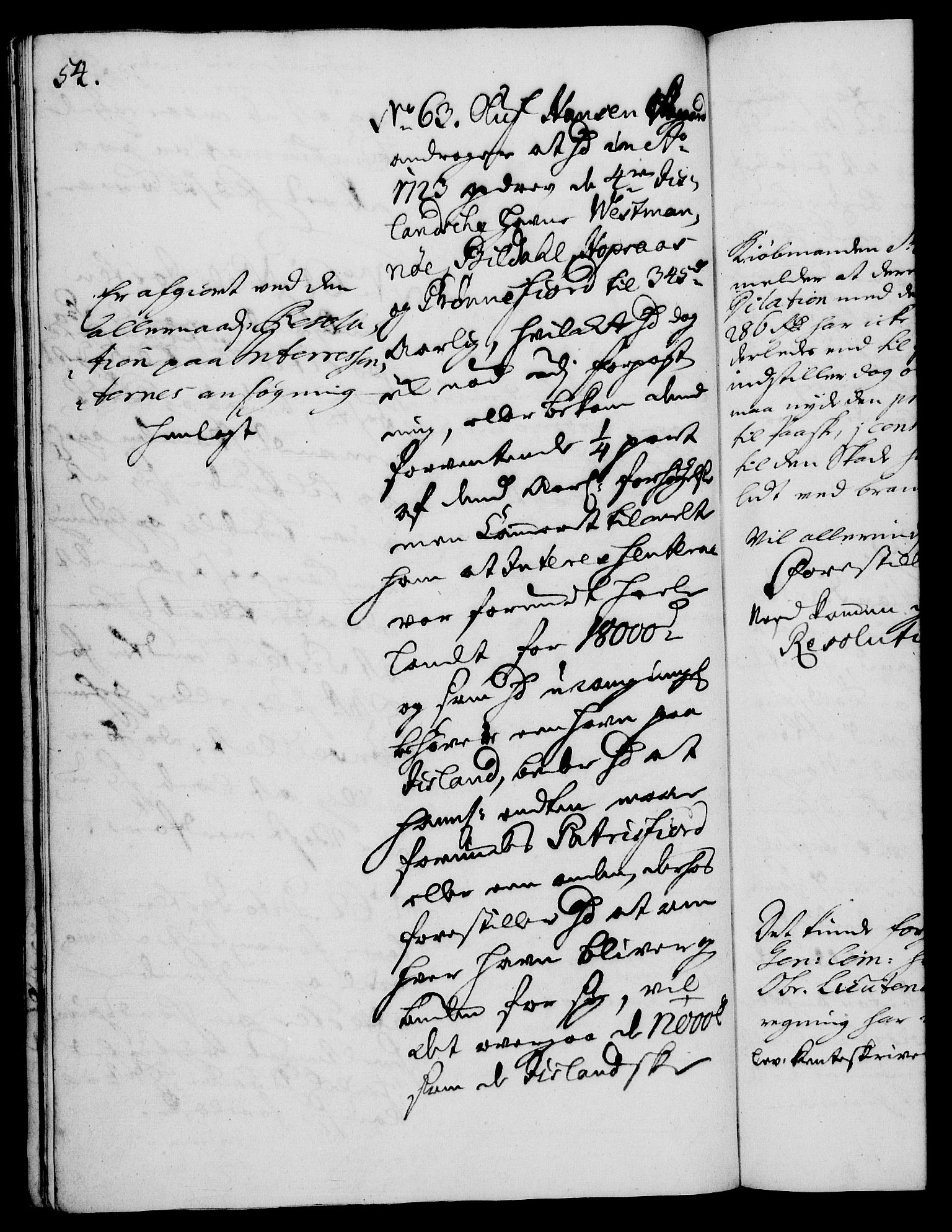 Rentekammeret, Kammerkanselliet, RA/EA-3111/G/Gh/Gha/L0011: Norsk ekstraktmemorialprotokoll (merket RK 53.56), 1729, p. 54