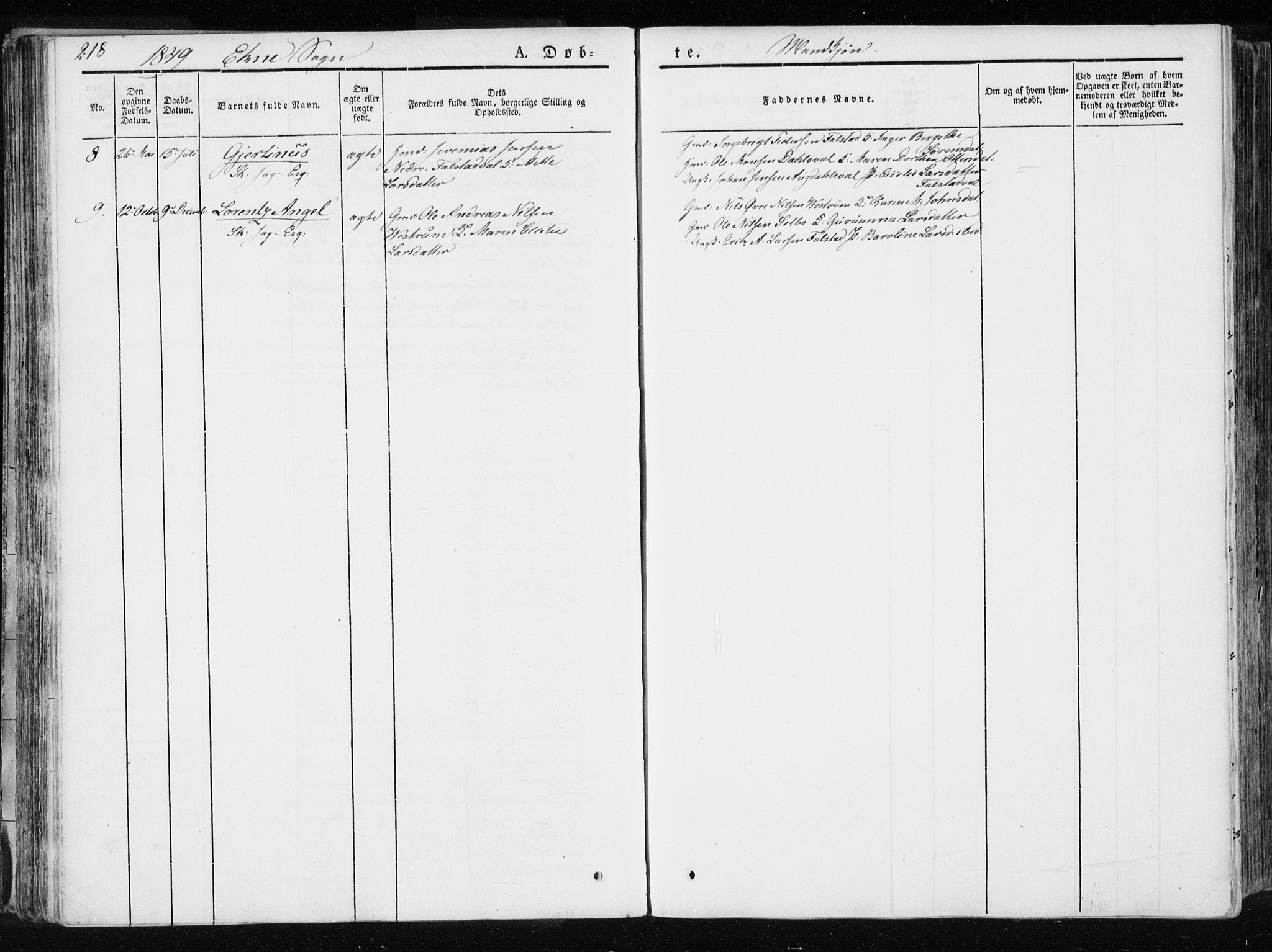 Ministerialprotokoller, klokkerbøker og fødselsregistre - Nord-Trøndelag, AV/SAT-A-1458/717/L0154: Parish register (official) no. 717A06 /2, 1836-1849, p. 218