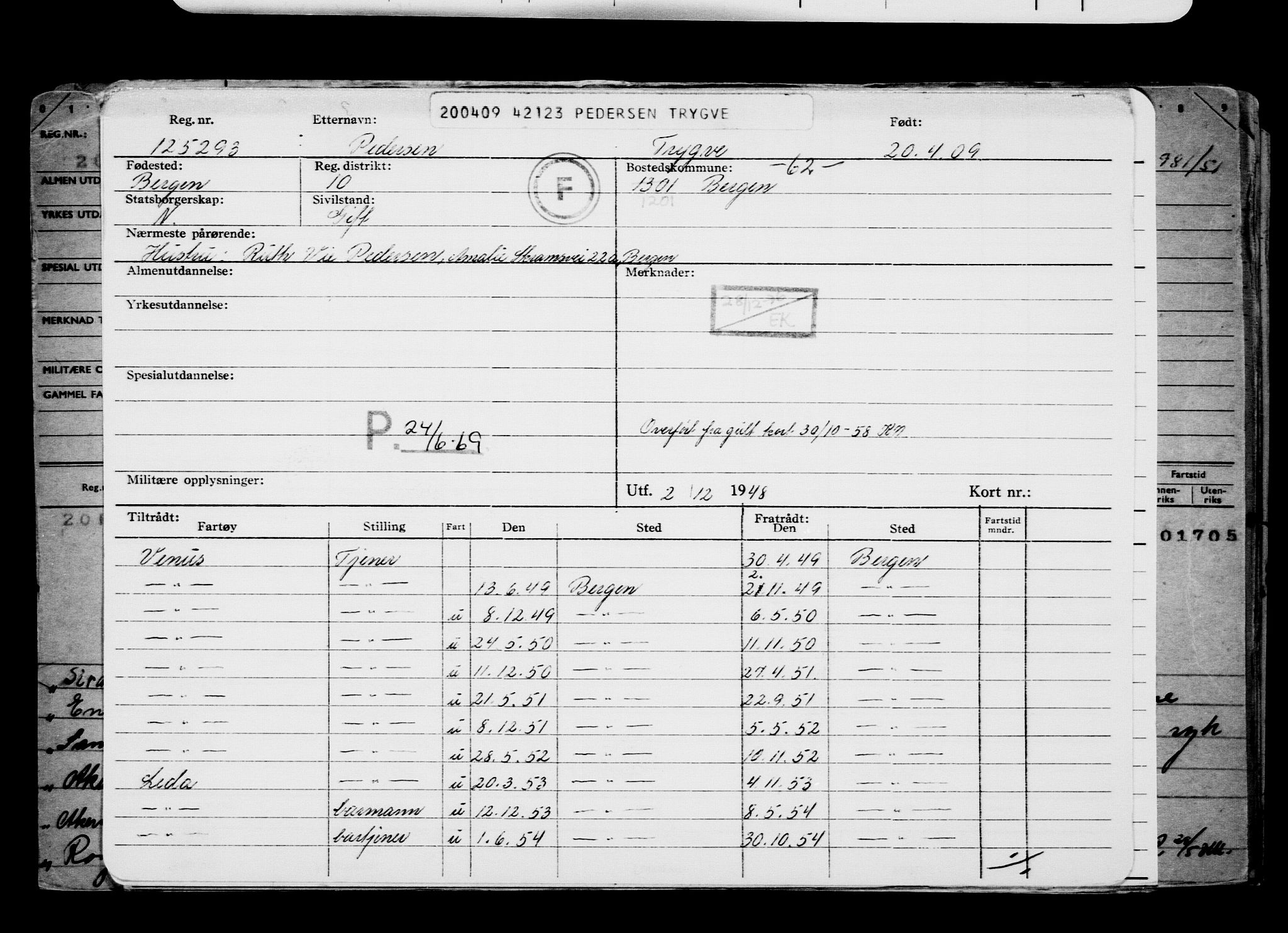 Direktoratet for sjømenn, AV/RA-S-3545/G/Gb/L0082: Hovedkort, 1909, p. 798