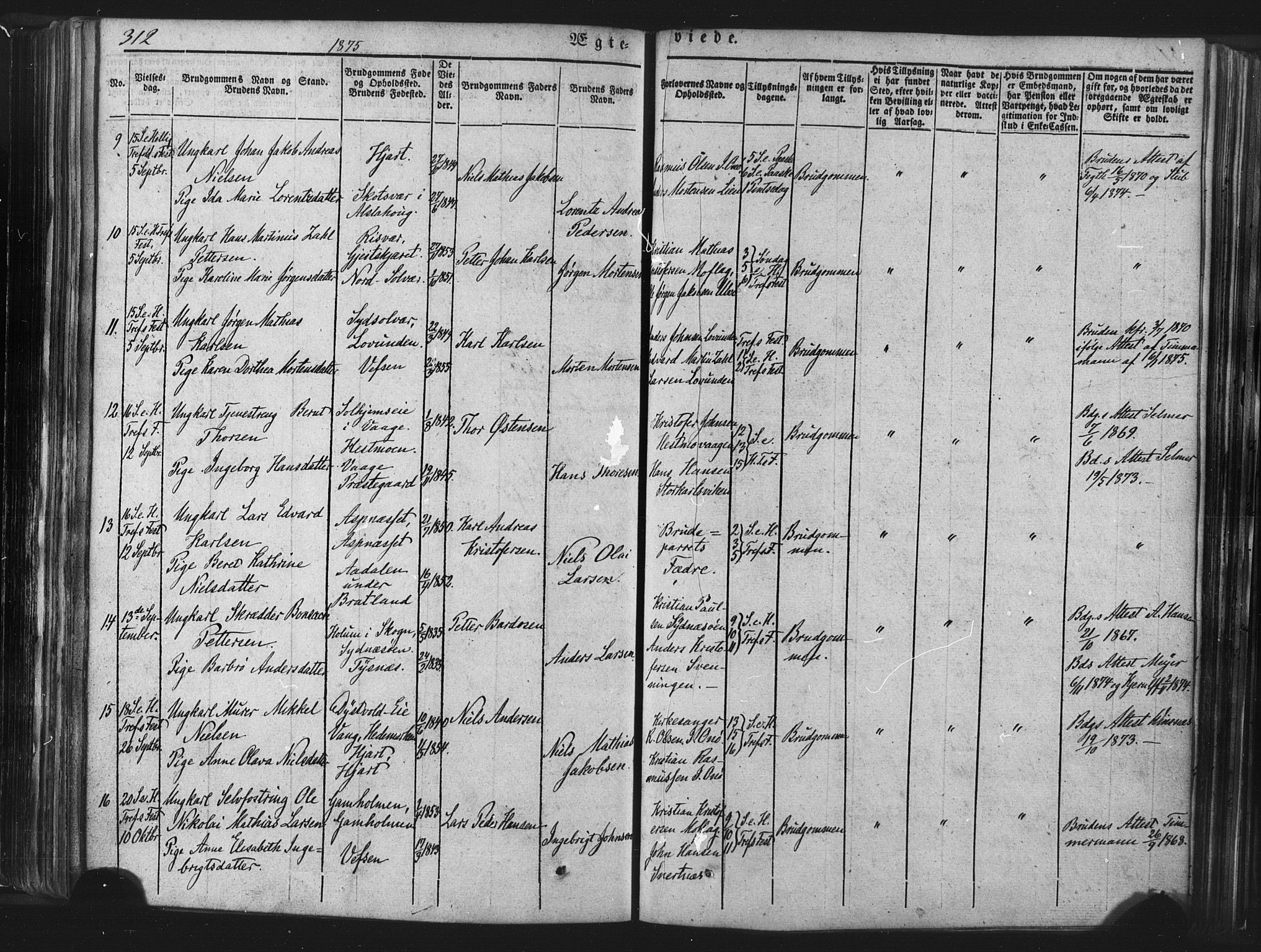 Ministerialprotokoller, klokkerbøker og fødselsregistre - Nordland, AV/SAT-A-1459/839/L0567: Parish register (official) no. 839A04, 1863-1879, p. 312