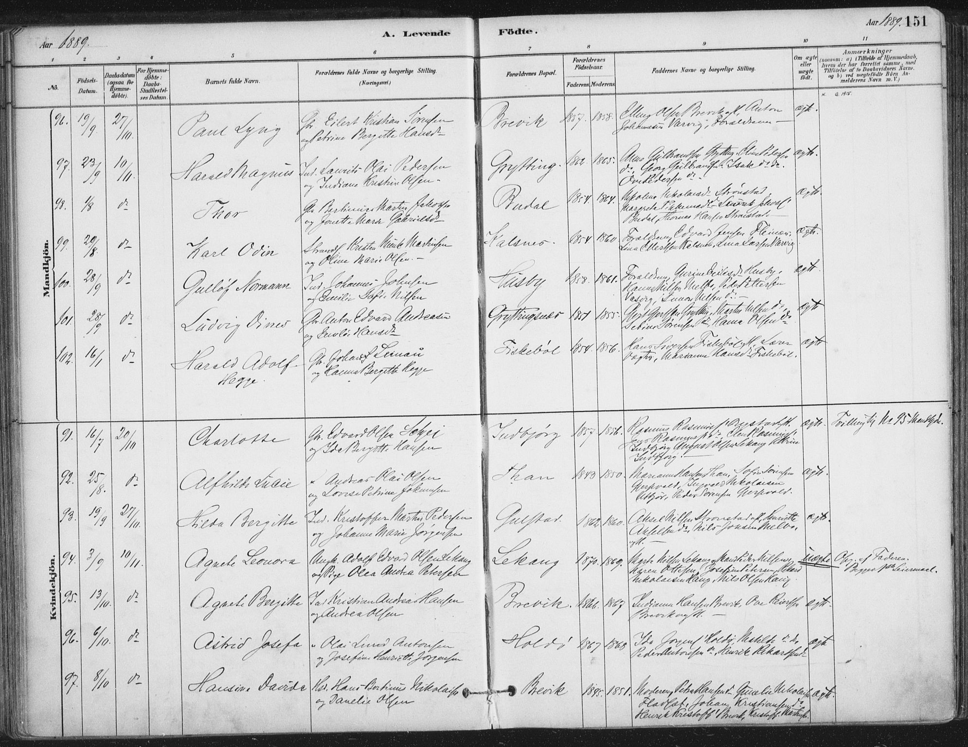 Ministerialprotokoller, klokkerbøker og fødselsregistre - Nordland, AV/SAT-A-1459/888/L1244: Parish register (official) no. 888A10, 1880-1890, p. 151