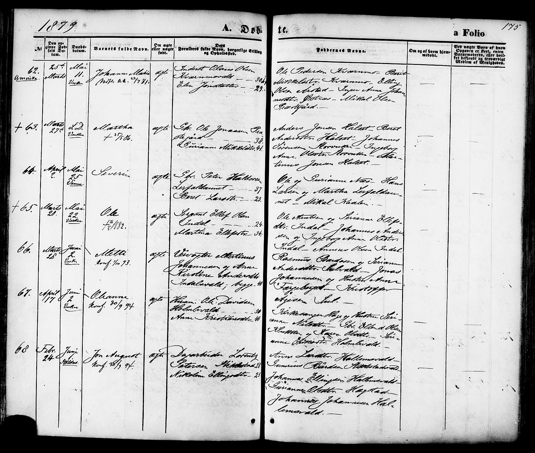 Ministerialprotokoller, klokkerbøker og fødselsregistre - Nord-Trøndelag, AV/SAT-A-1458/723/L0242: Parish register (official) no. 723A11, 1870-1880, p. 175