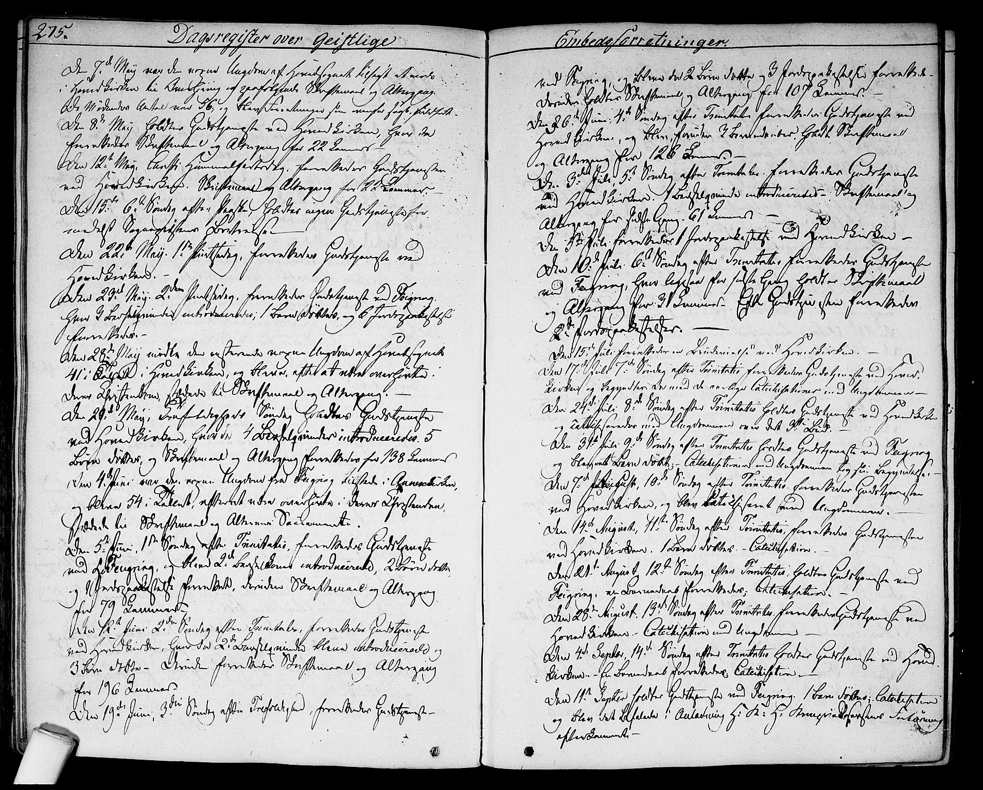 Hurdal prestekontor Kirkebøker, AV/SAO-A-10889/F/Fa/L0004: Parish register (official) no. I 4, 1828-1845, p. 275