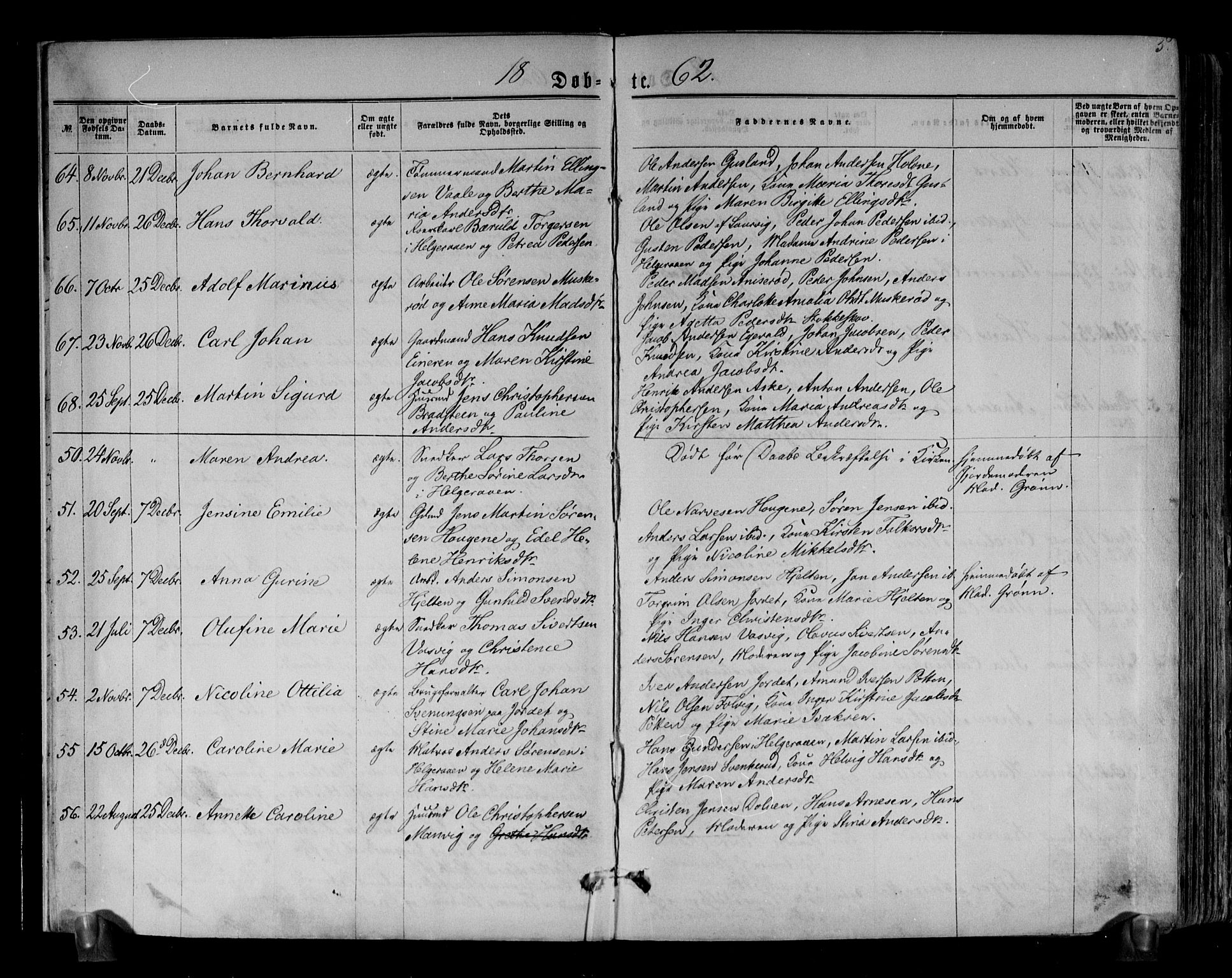 Brunlanes kirkebøker, SAKO/A-342/F/Fa/L0005: Parish register (official) no. I 5, 1862-1877, p. 5