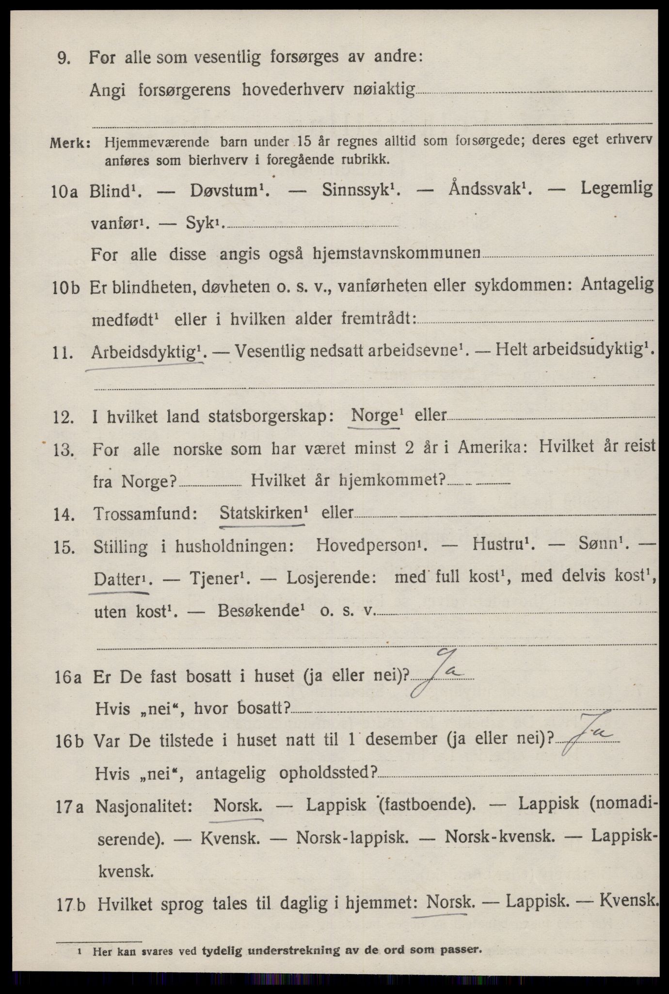 SAT, 1920 census for Nes (ST), 1920, p. 1974