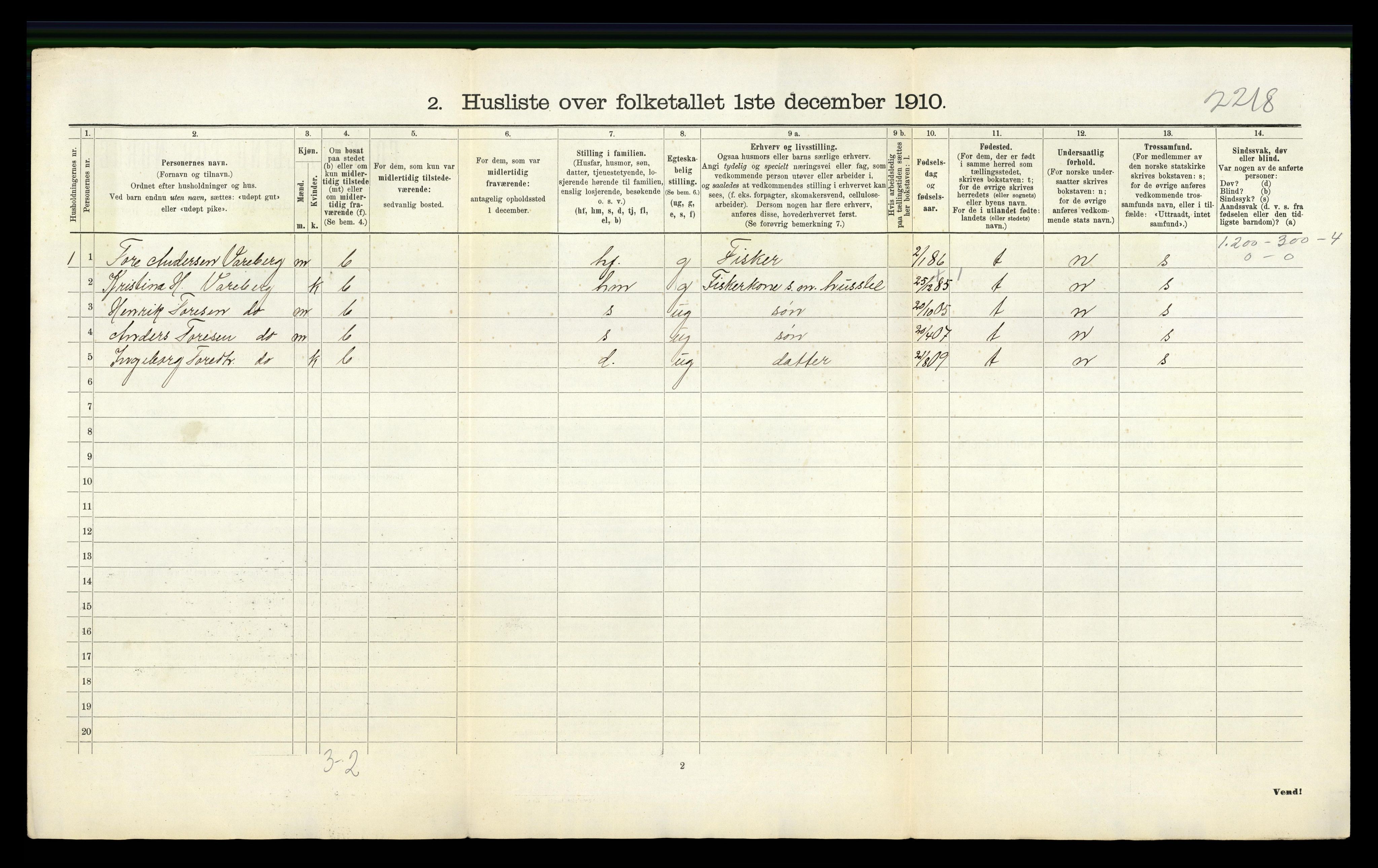 RA, 1910 census for Mosterøy, 1910, p. 30