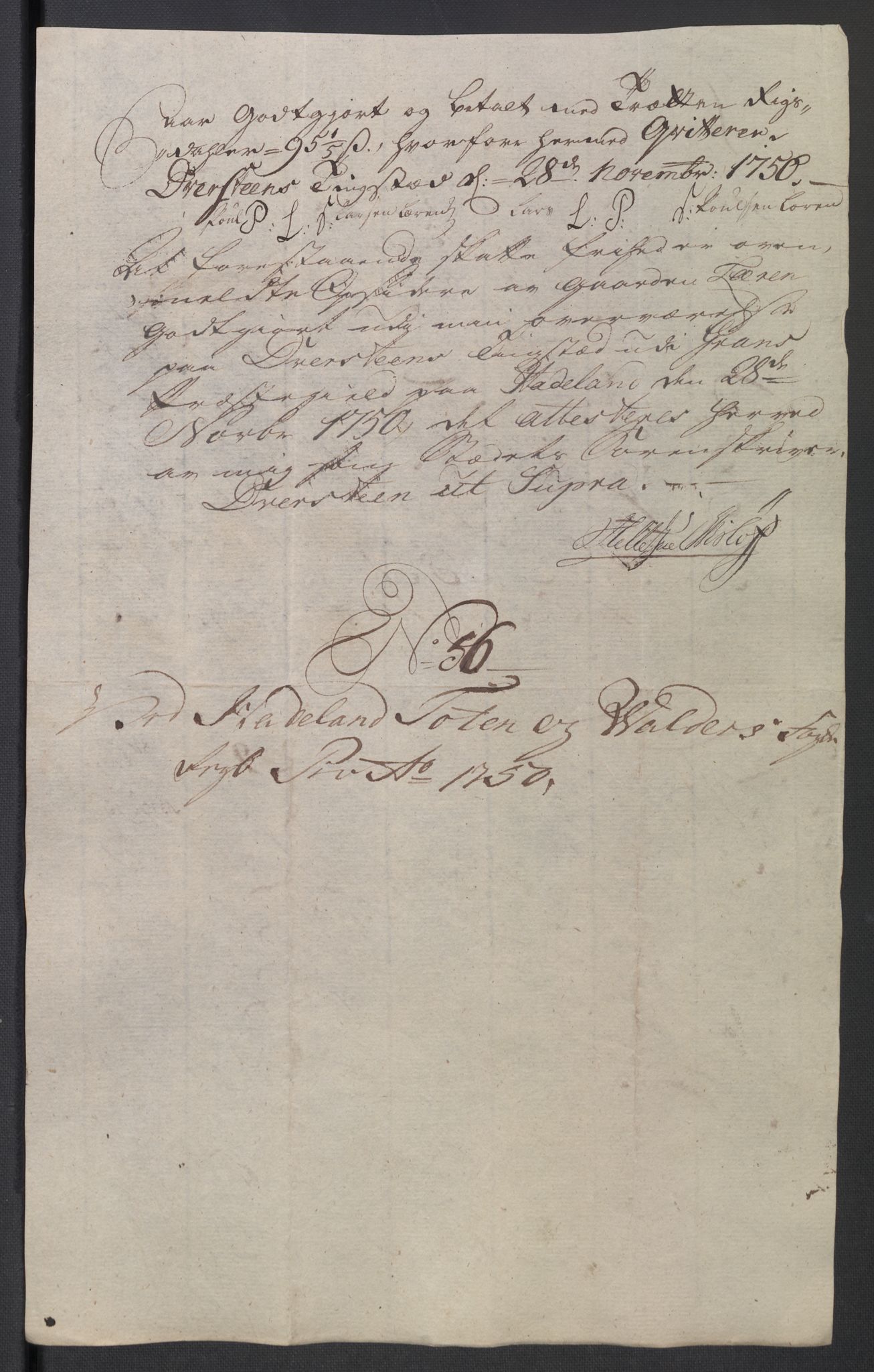 Rentekammeret inntil 1814, Reviderte regnskaper, Fogderegnskap, AV/RA-EA-4092/R18/L1348: Fogderegnskap Hadeland, Toten og Valdres, 1750-1751, p. 210