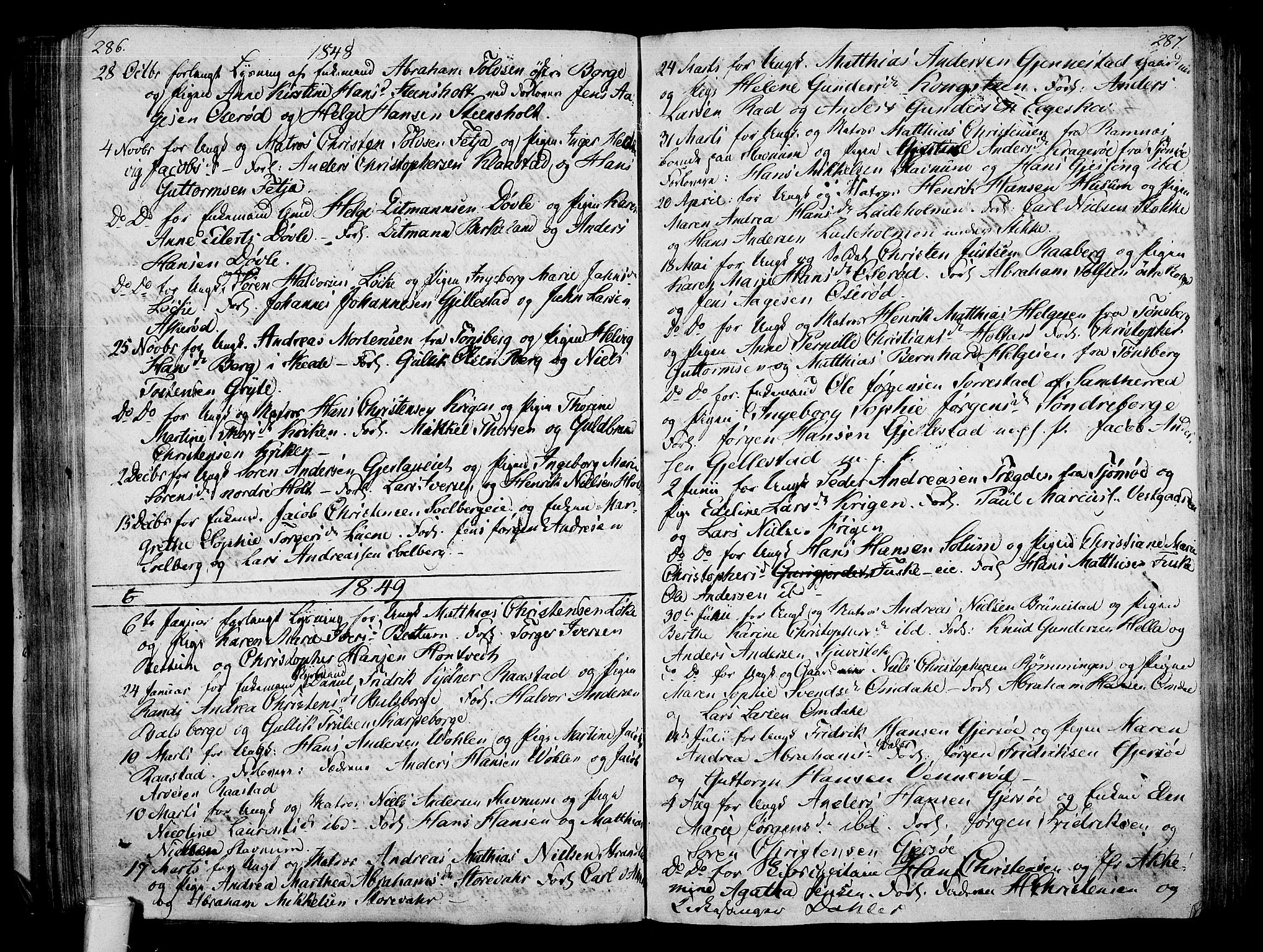 Stokke kirkebøker, SAKO/A-320/F/Fa/L0004: Parish register (official) no. I 4, 1804-1815, p. 286-287