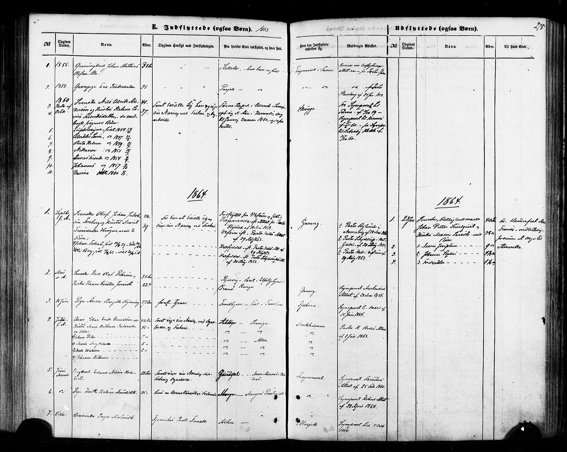 Tana sokneprestkontor, SATØ/S-1334/H/Ha/L0002kirke: Parish register (official) no. 2 /1, 1861-1877, p. 278