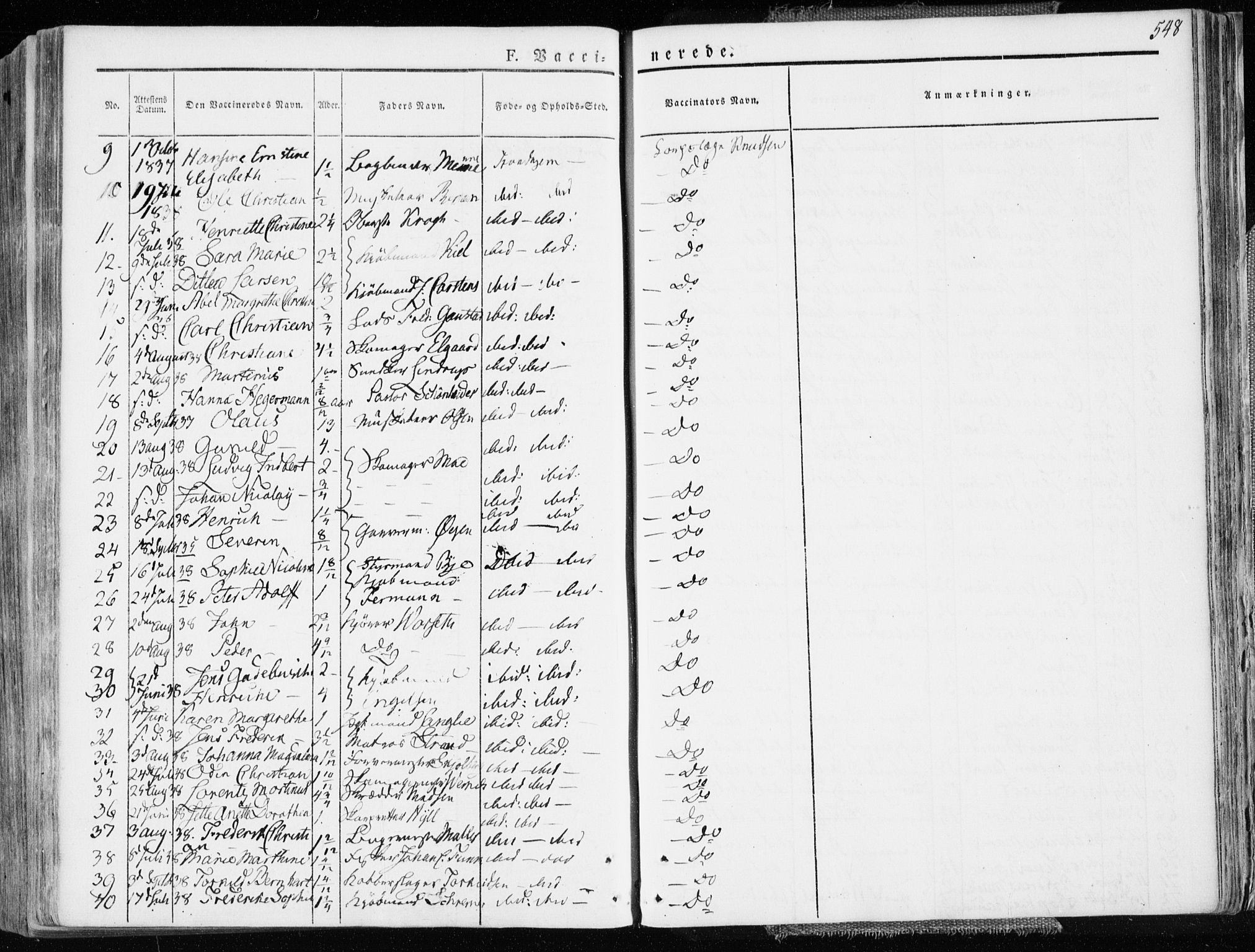 Ministerialprotokoller, klokkerbøker og fødselsregistre - Sør-Trøndelag, SAT/A-1456/601/L0047: Parish register (official) no. 601A15, 1831-1839, p. 548