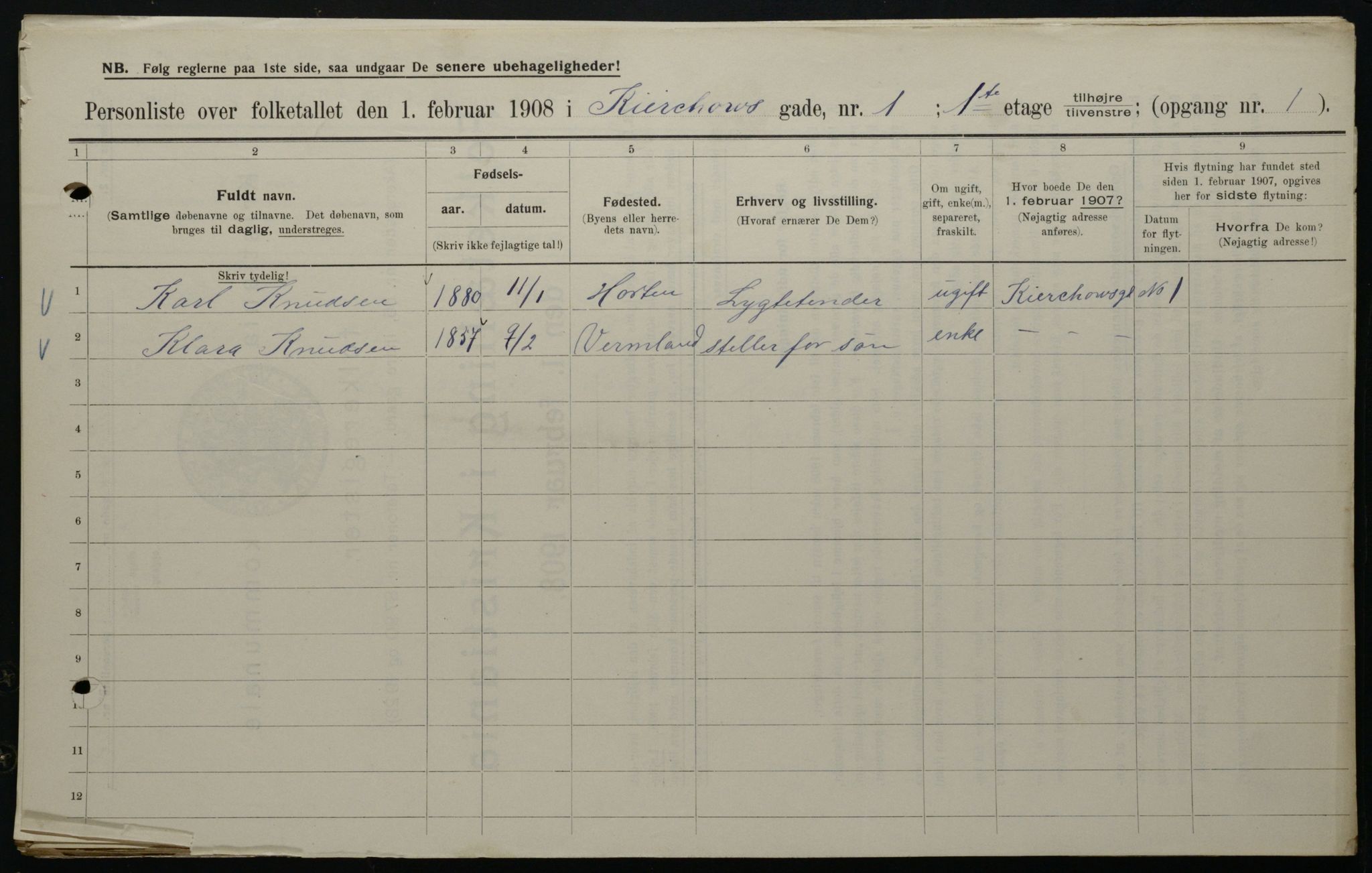 OBA, Municipal Census 1908 for Kristiania, 1908, p. 44221