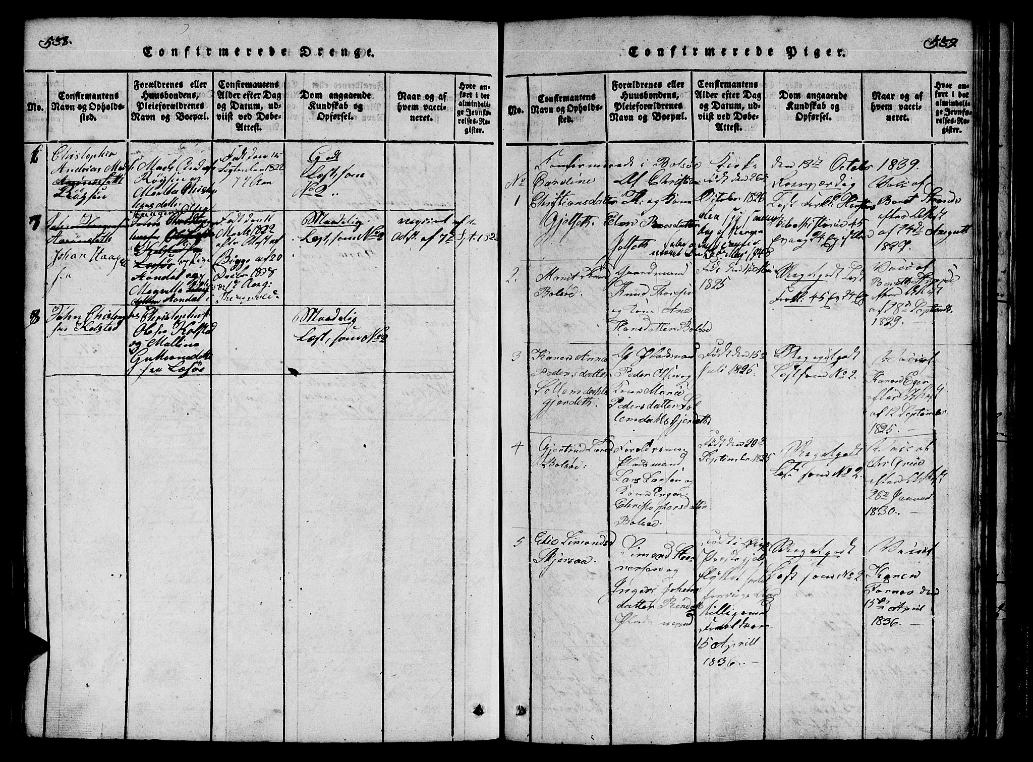 Ministerialprotokoller, klokkerbøker og fødselsregistre - Møre og Romsdal, AV/SAT-A-1454/555/L0652: Parish register (official) no. 555A03, 1817-1843, p. 538-539