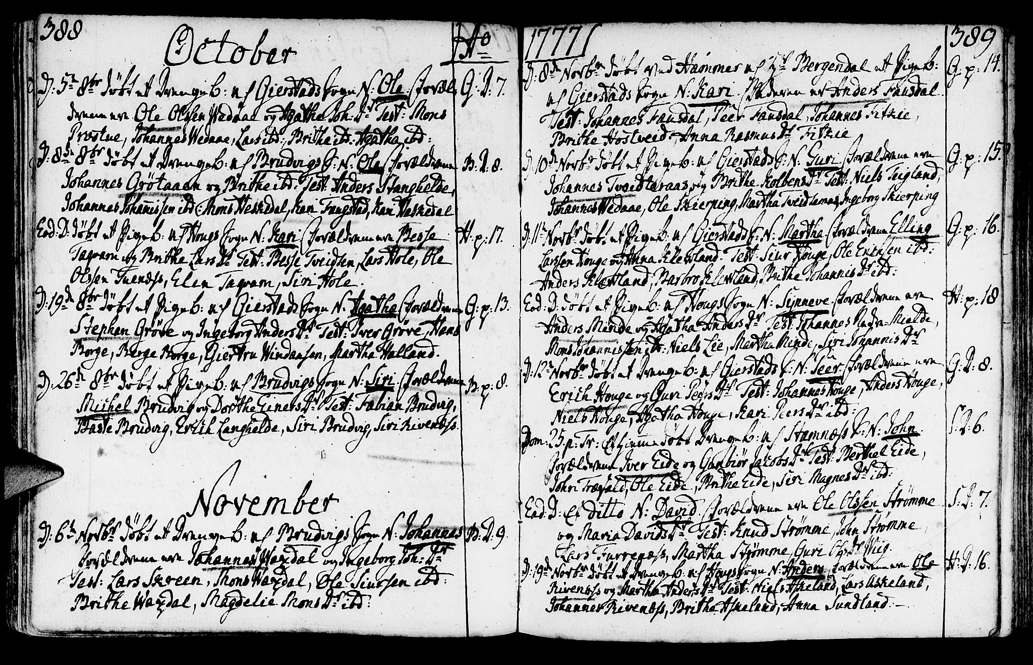 Haus sokneprestembete, AV/SAB-A-75601/H/Haa: Parish register (official) no. A 9, 1767-1781, p. 388-389