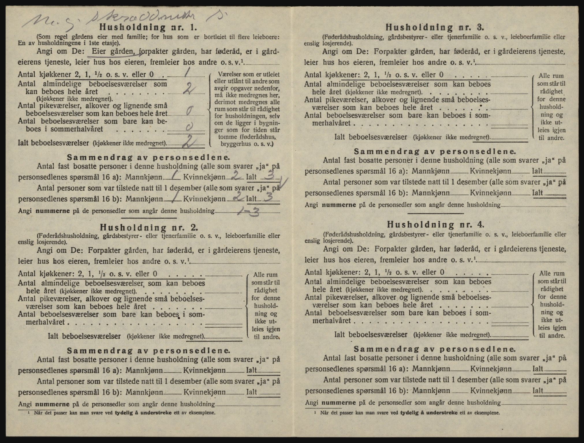 SAO, 1920 census for Glemmen, 1920, p. 1444