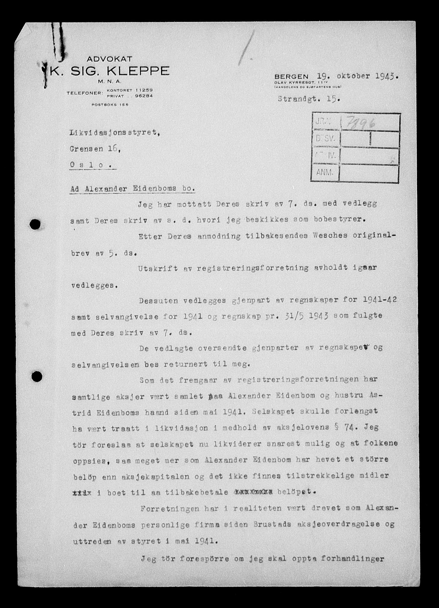 Justisdepartementet, Tilbakeføringskontoret for inndratte formuer, AV/RA-S-1564/H/Hc/Hcd/L0994: --, 1945-1947, p. 84