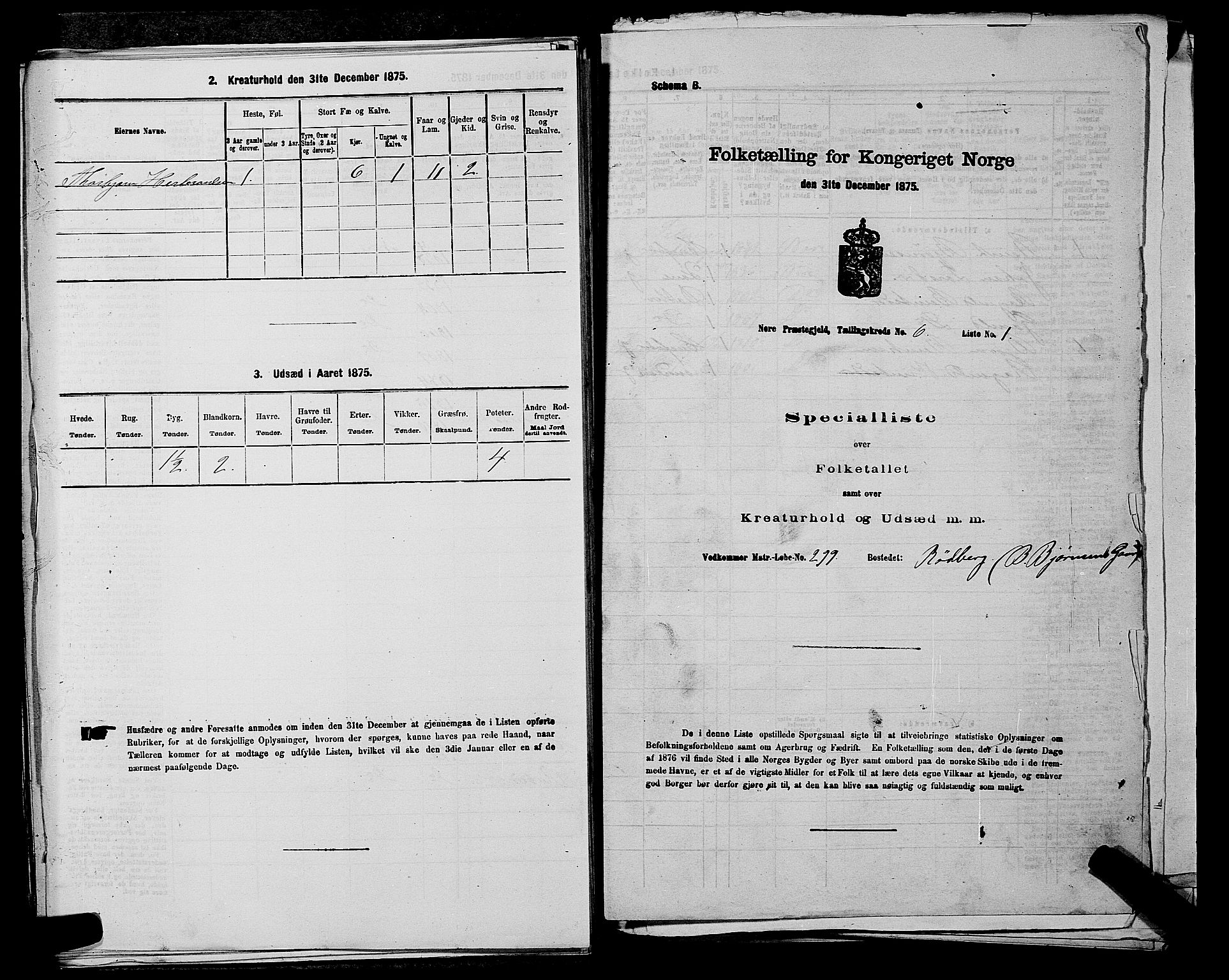 SAKO, 1875 census for 0633P Nore, 1875, p. 853