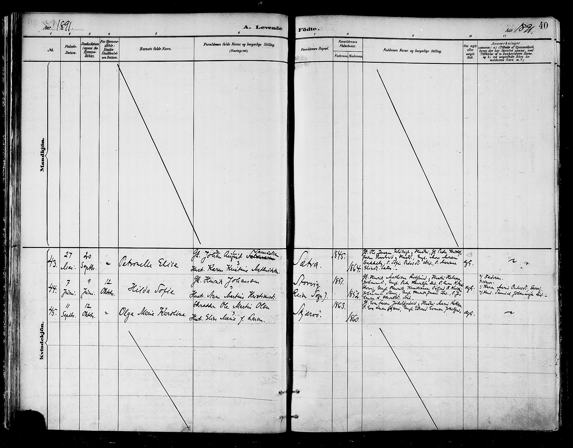 Skjervøy sokneprestkontor, AV/SATØ-S-1300/H/Ha/Haa/L0010kirke: Parish register (official) no. 10, 1887-1898, p. 40