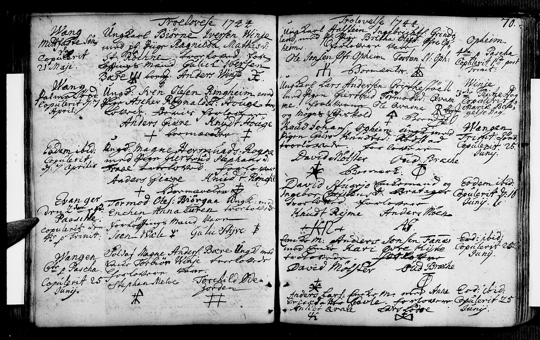 Voss sokneprestembete, AV/SAB-A-79001/H/Haa: Parish register (official) no. A 7, 1731-1773, p. 70