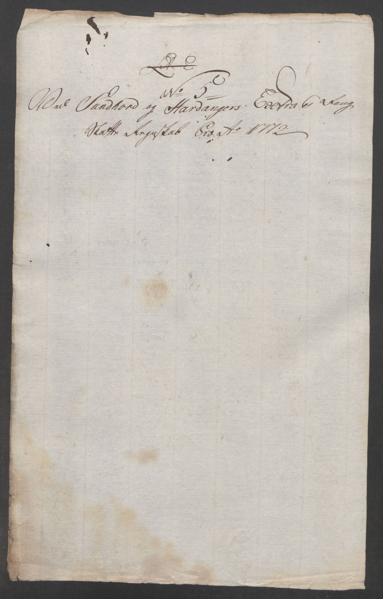 Rentekammeret inntil 1814, Reviderte regnskaper, Fogderegnskap, AV/RA-EA-4092/R48/L3136: Ekstraskatten Sunnhordland og Hardanger, 1762-1772, p. 344